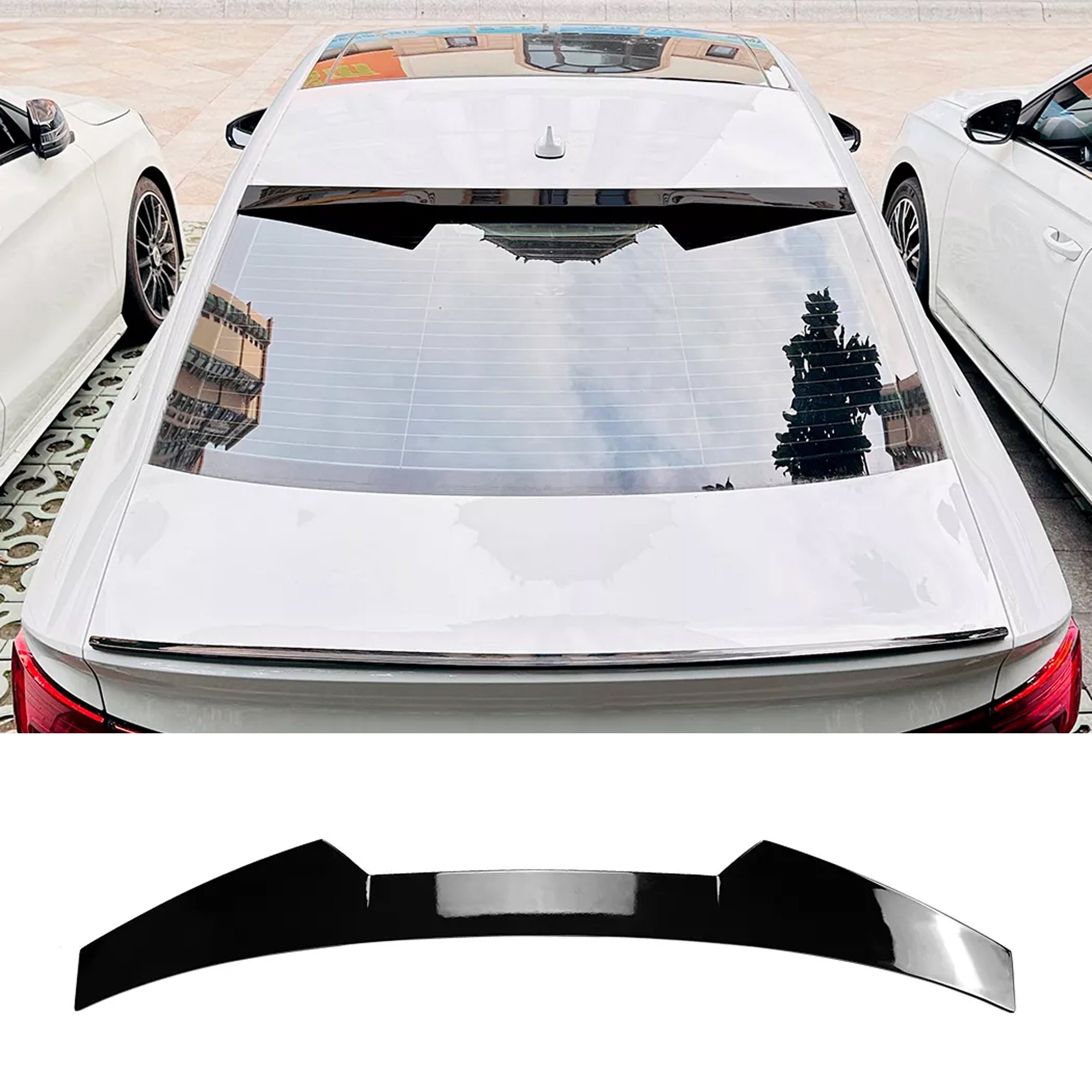 Roof Top Spoiler For Audi A3 S3 8V Sedan 2014-2020 Roof M4 Style Piano Black ABS Plastic