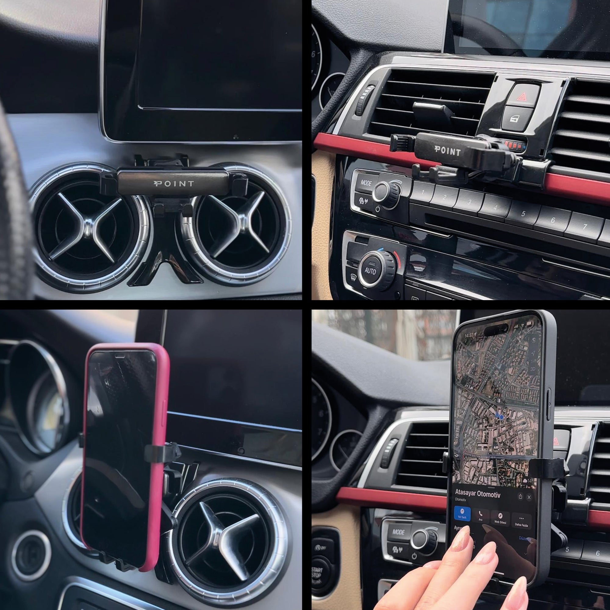 Car Phone Holder Fits for Volvo S90 V90 2016-2023 Luxury Premium Phone Mount Interior Accessories Direct Fit