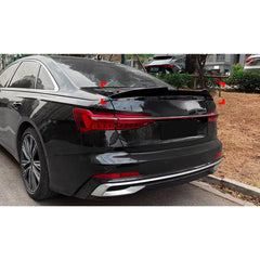 Rear Trunk Spoiler For Audi A6 S6 C8 2018-2025 PSM Style Spoiler Piano Black ABS Plastic