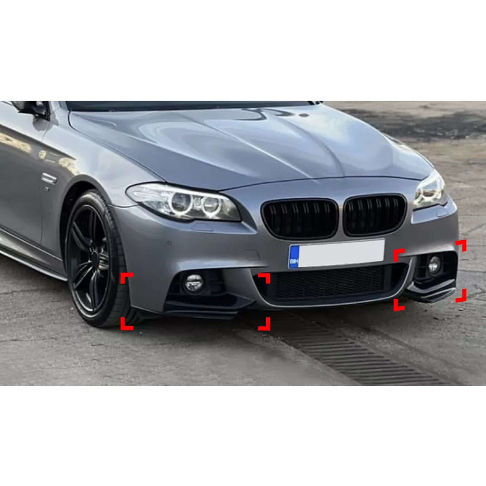 Front Bumper FLAP Wrap for BMW 5 Series F10 F11 2011-2017 M Sport, 2pcs FLAP Canards Lip Splitter Corner Trim Cover Adjustable Tuning Body Part Body Kit