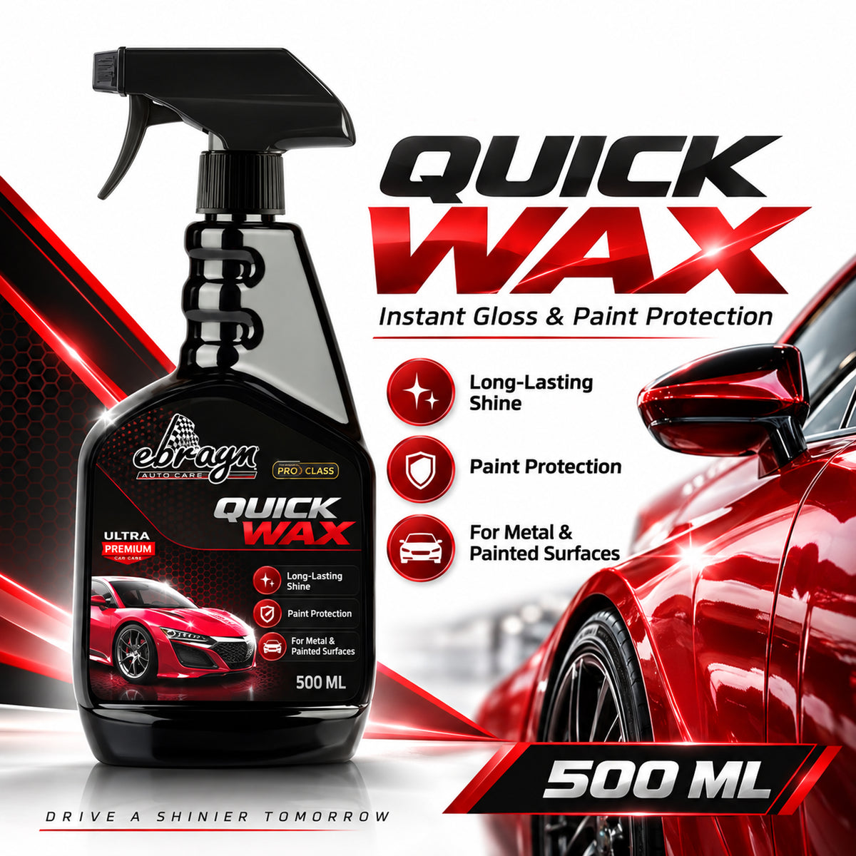 Auto Care Quick Wax Spray 500 ML – High Gloss Paint Protection for Painted & Metal Surfaces