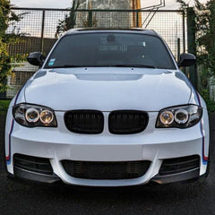 Front Bumper FLAP Wrap for BMW 1 Series E82 E88 FL 2008-2013, 2pcs FLAP Canards Lip Splitter Corner Trim Cover Adjustable Tuning Body Part Body Kit