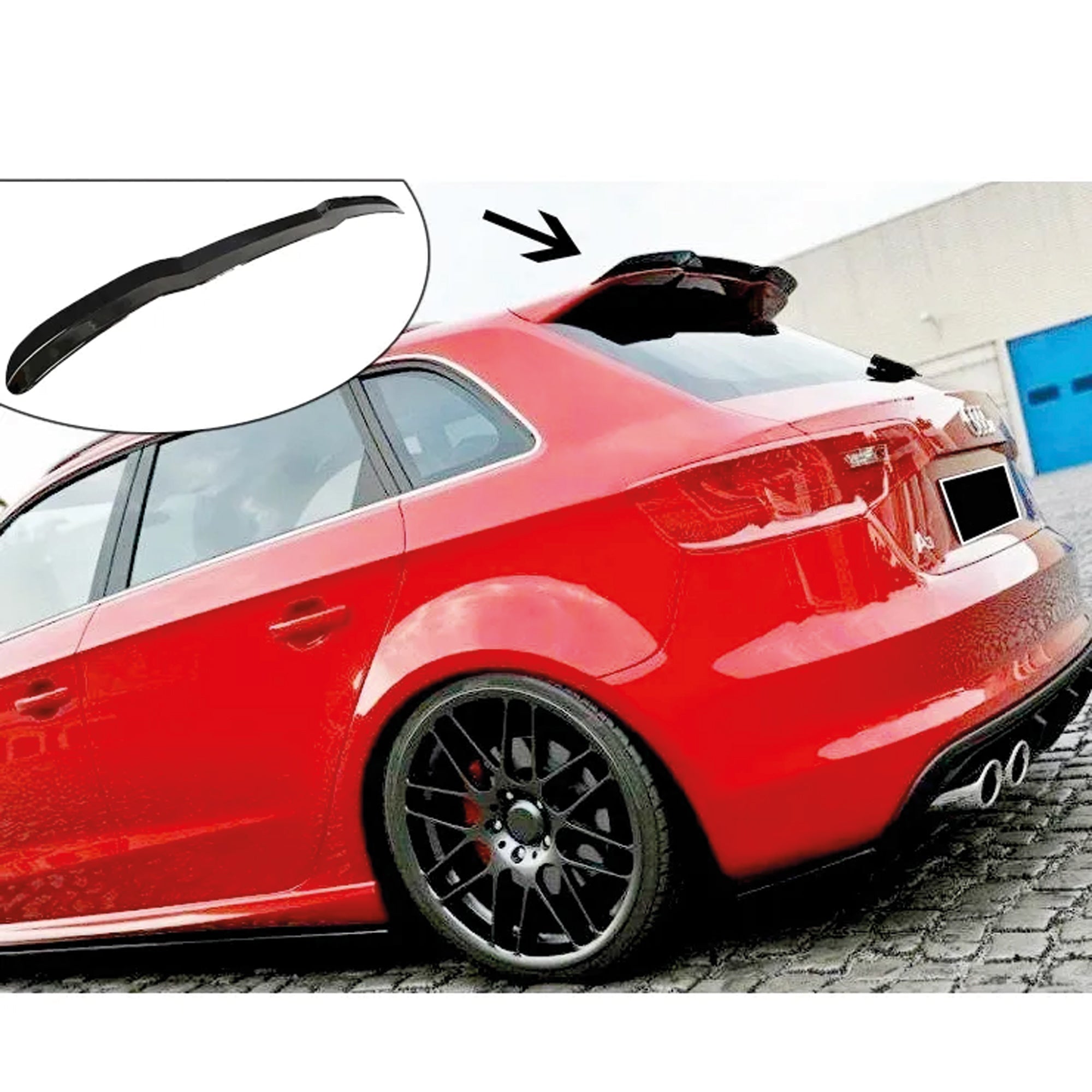 Rear Spoiler For Audi A3 8V 2012-2019 S3 Piano Black ABS Plastic