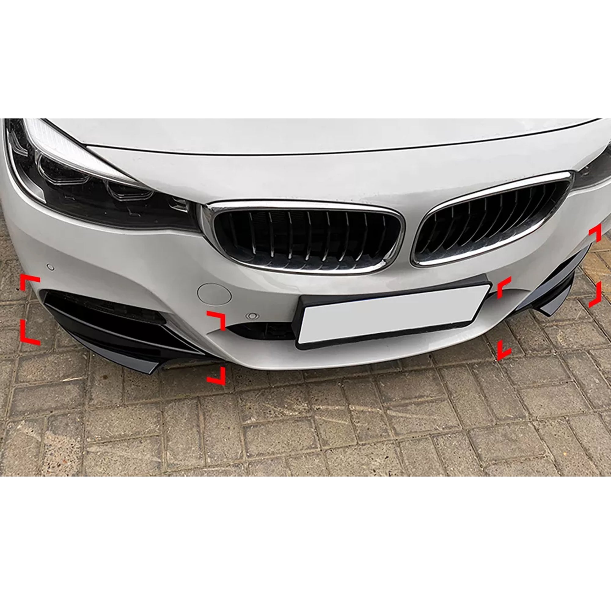 Front Bumper FLAP Wrap for BMW 3 Series F34 2014-2019 M Sport, 2pcs FLAP Canards Lip Splitter Corner Trim Cover Adjustable Tuning Body Part Body Kit
