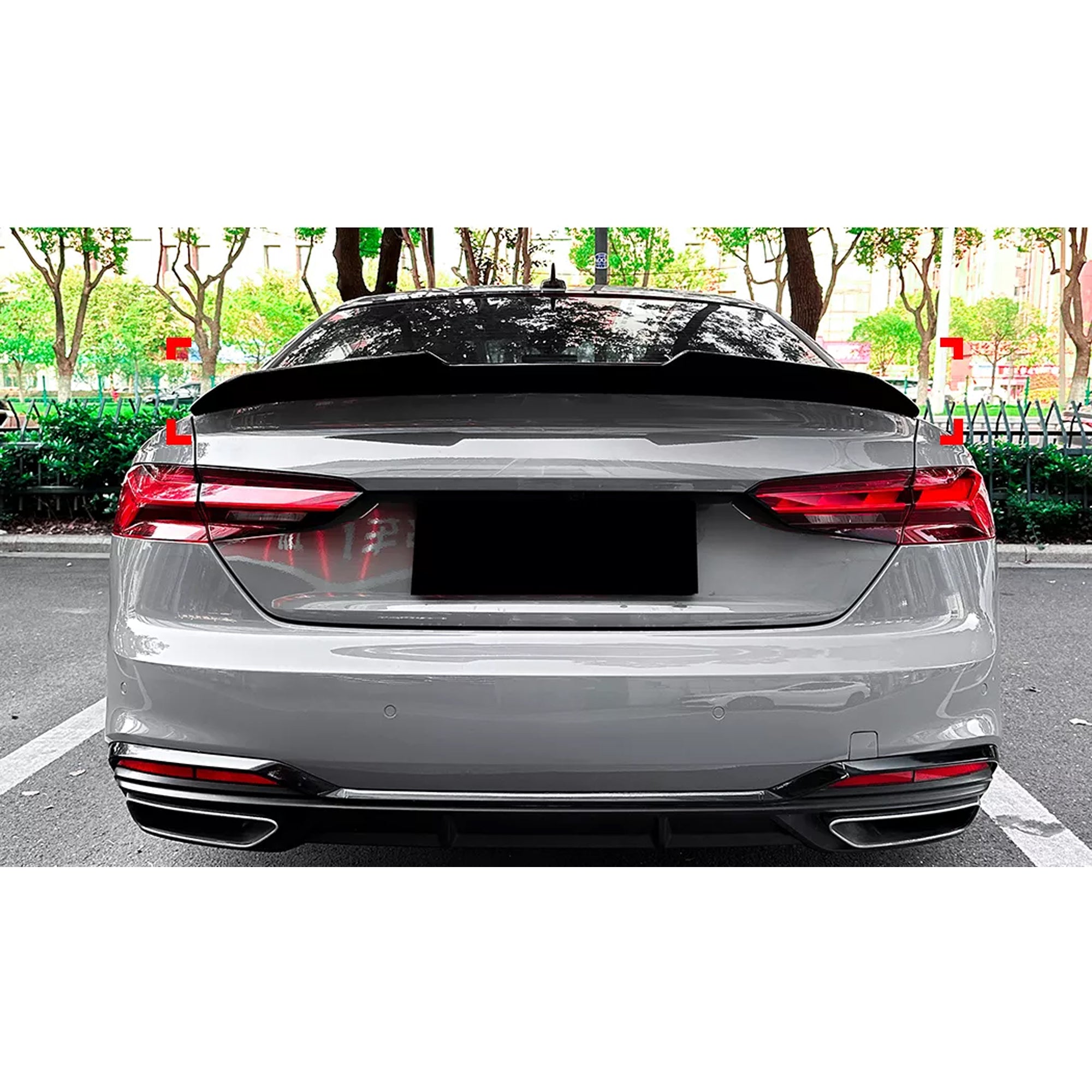 Rear Trunk Spoiler For Audi A5 S5 RS5 F5 Coupe 2017-2024 PSM Style Spoiler Piano Black ABS Plastic