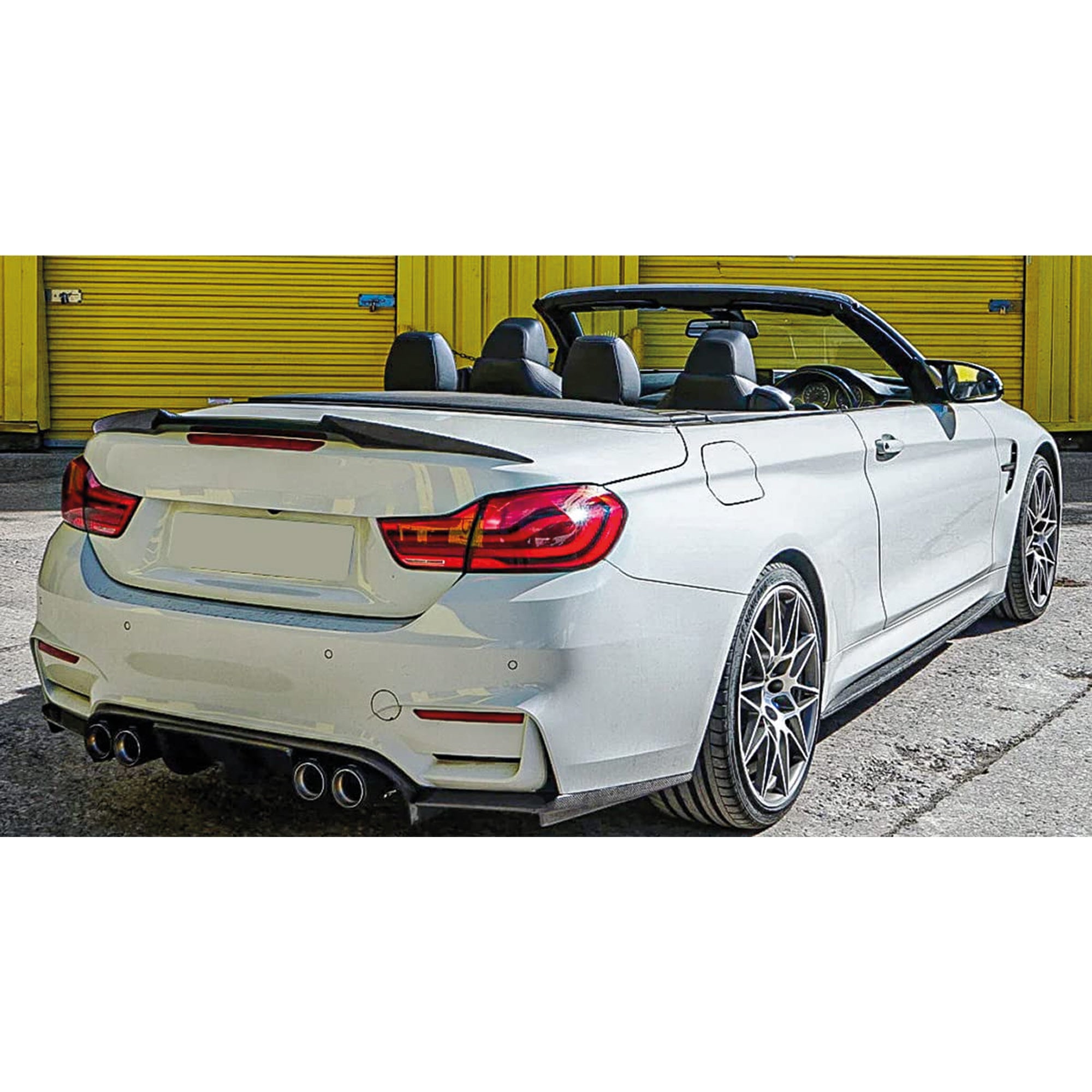 Rear Spoiler For BMW F33 4 Series 2013-2020 M4 Style Piano Black ABS Plastic