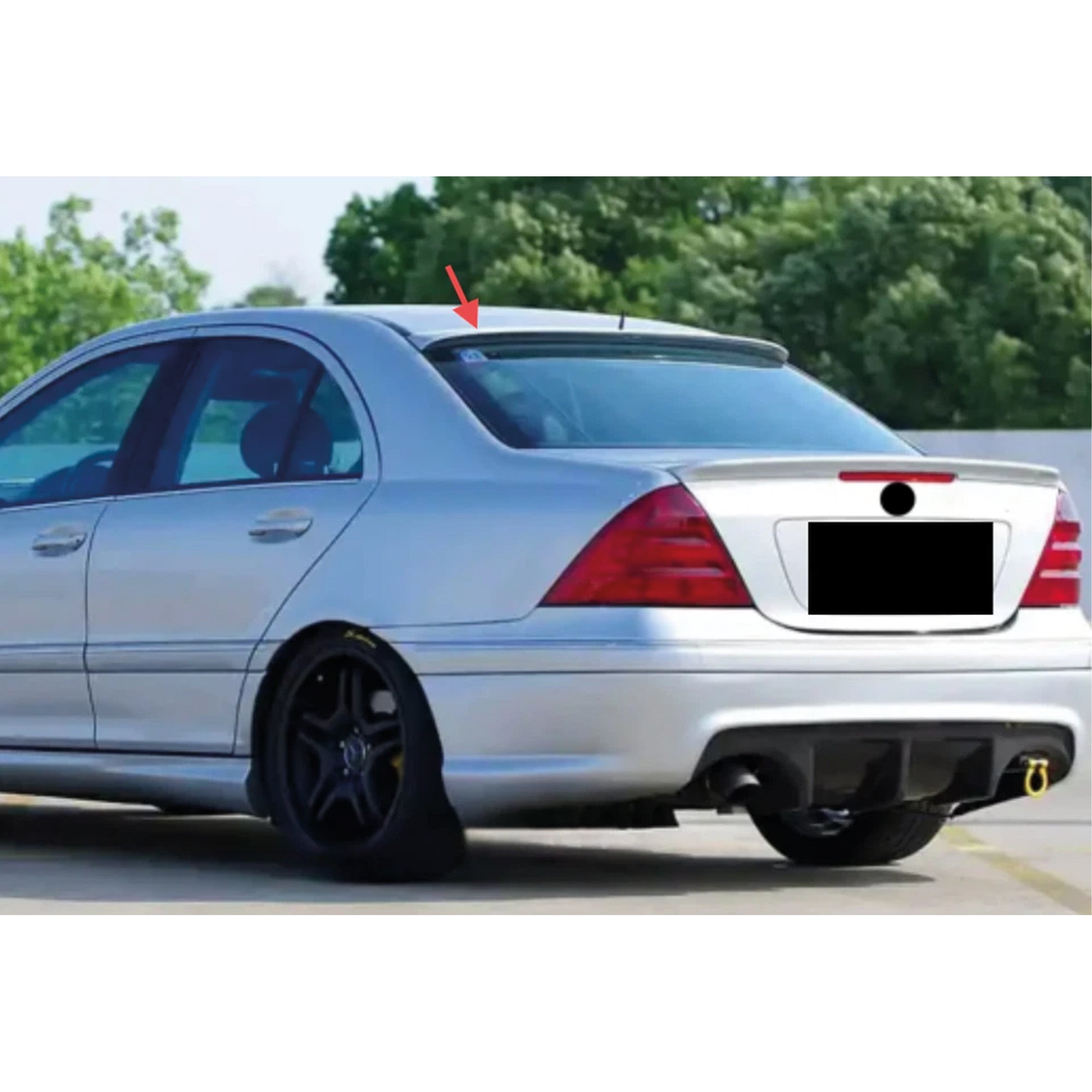 Roof Top Spoiler For Mercedes W203 2000-2011 Piano Black ABS Plastic
