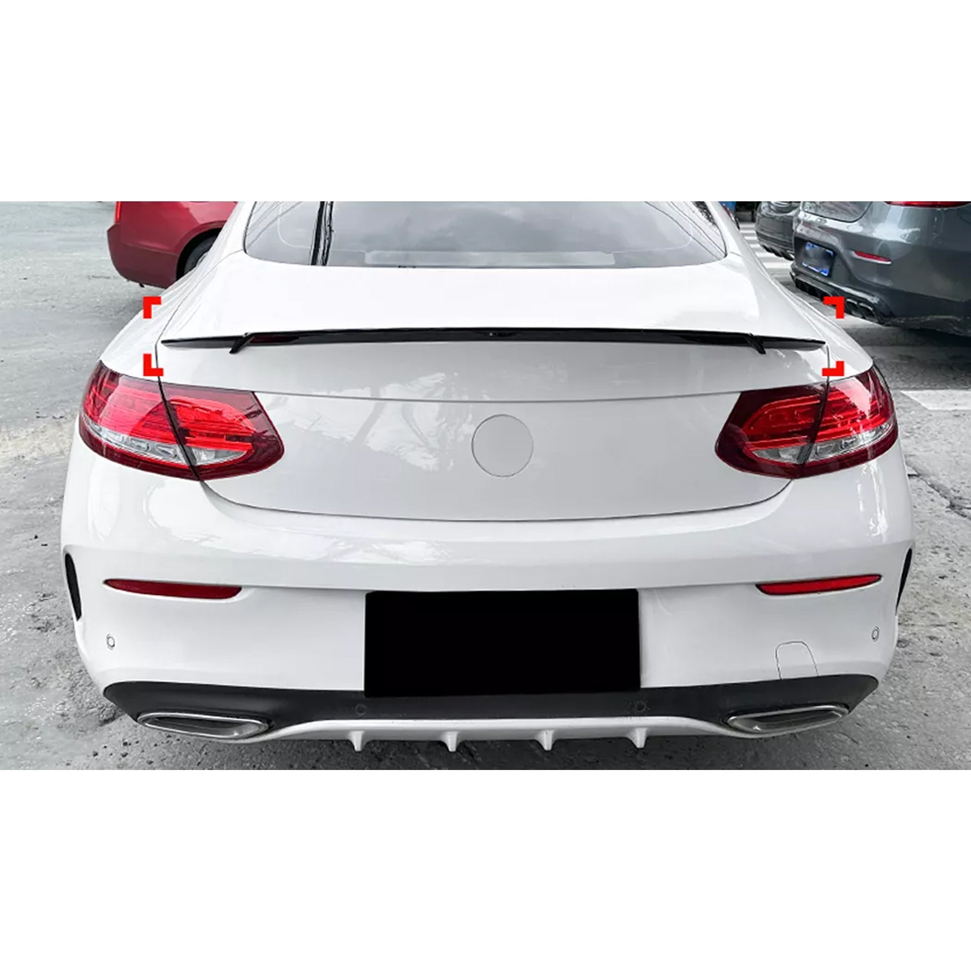 Rear Trunk Spoiler For Mercedes Benz C Class C Coupe C205 2015-2021 Br Style Spoiler Piano Black ABS Plastic