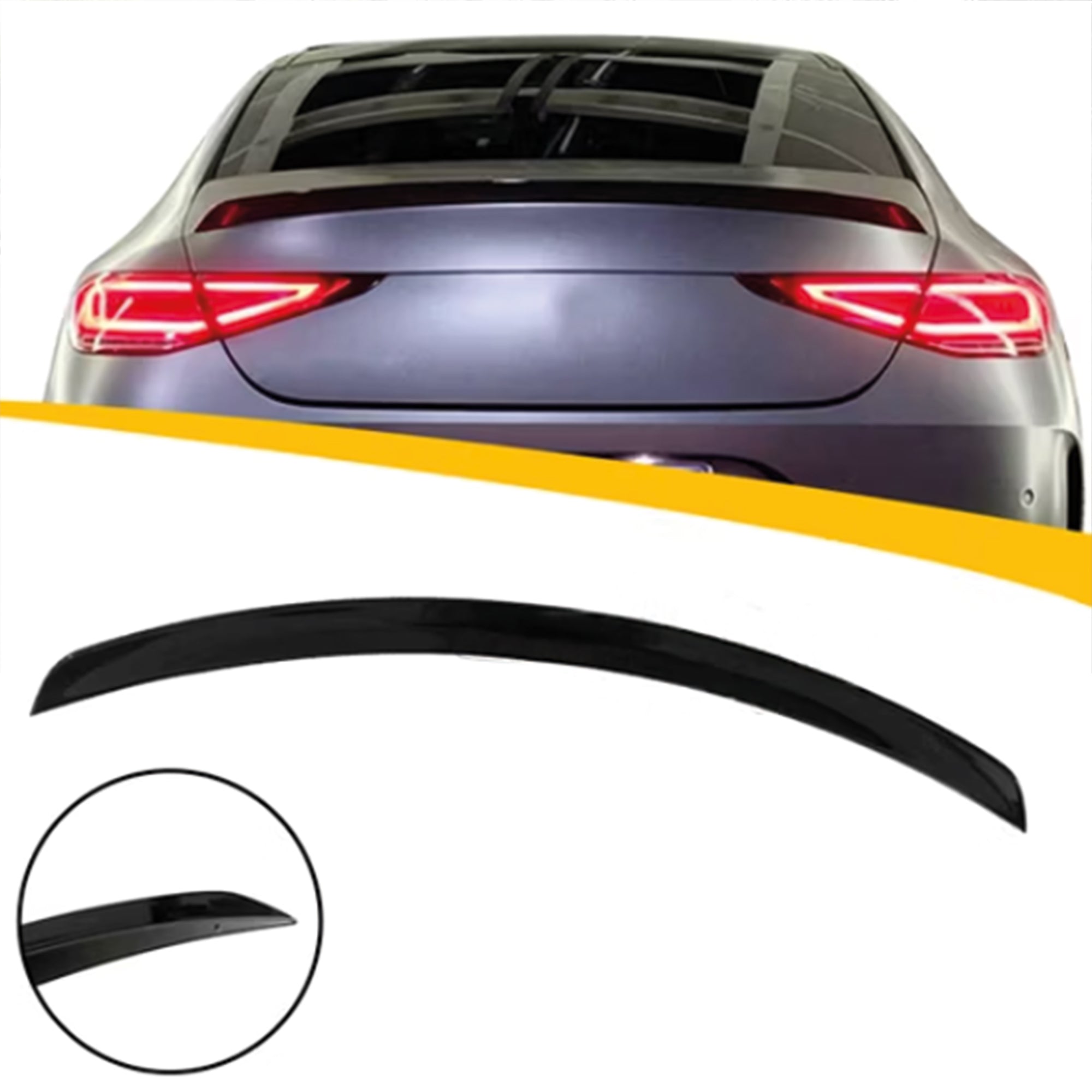Rear Spoiler For Mercedes C257 CLS 400 500 550 63 Amg Gt 2020 Piano Black ABS Plastic