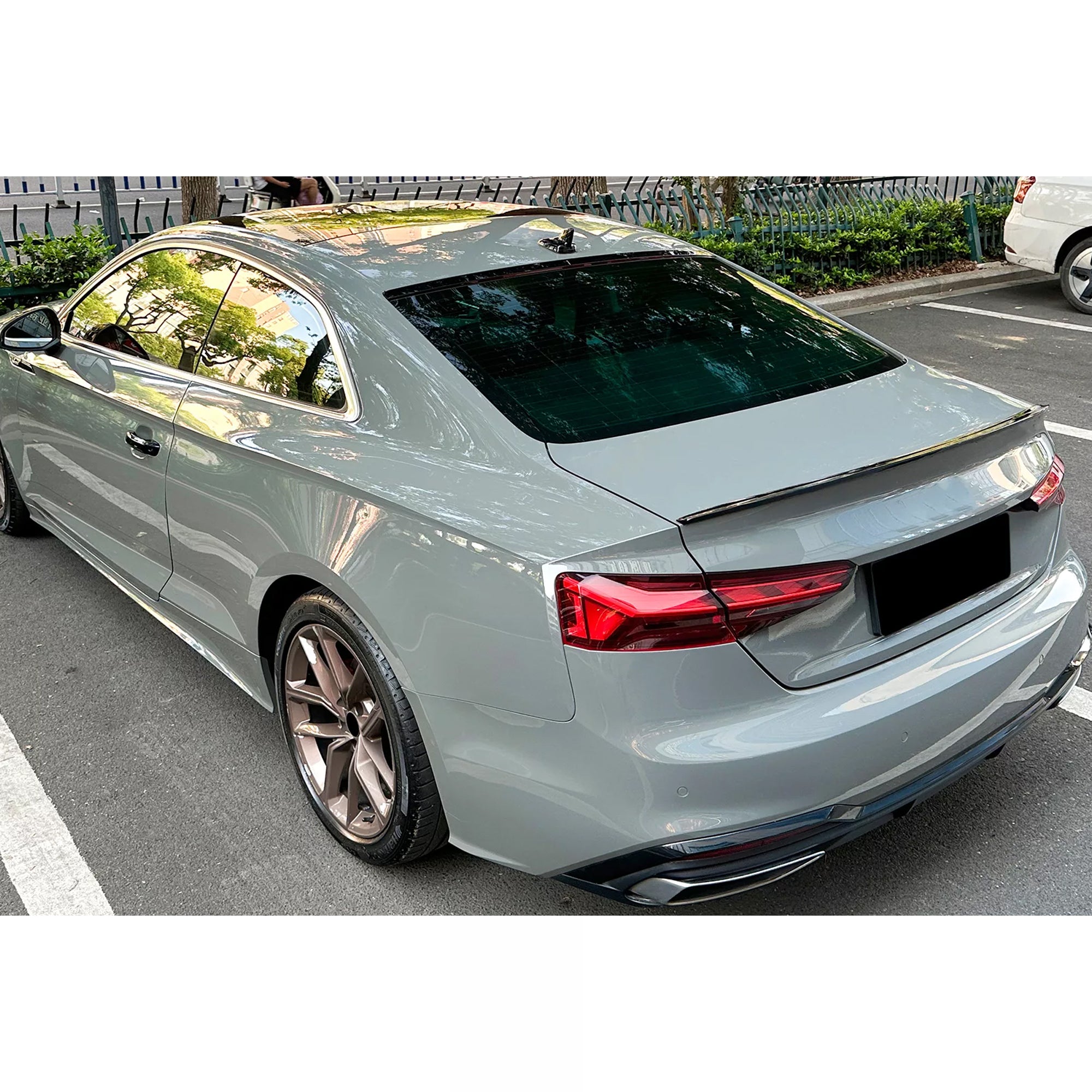Rear Trunk Spoiler For Audi A5 F5 Coupe 2017-2024 S5 Style Spoiler Piano Black ABS Plastic