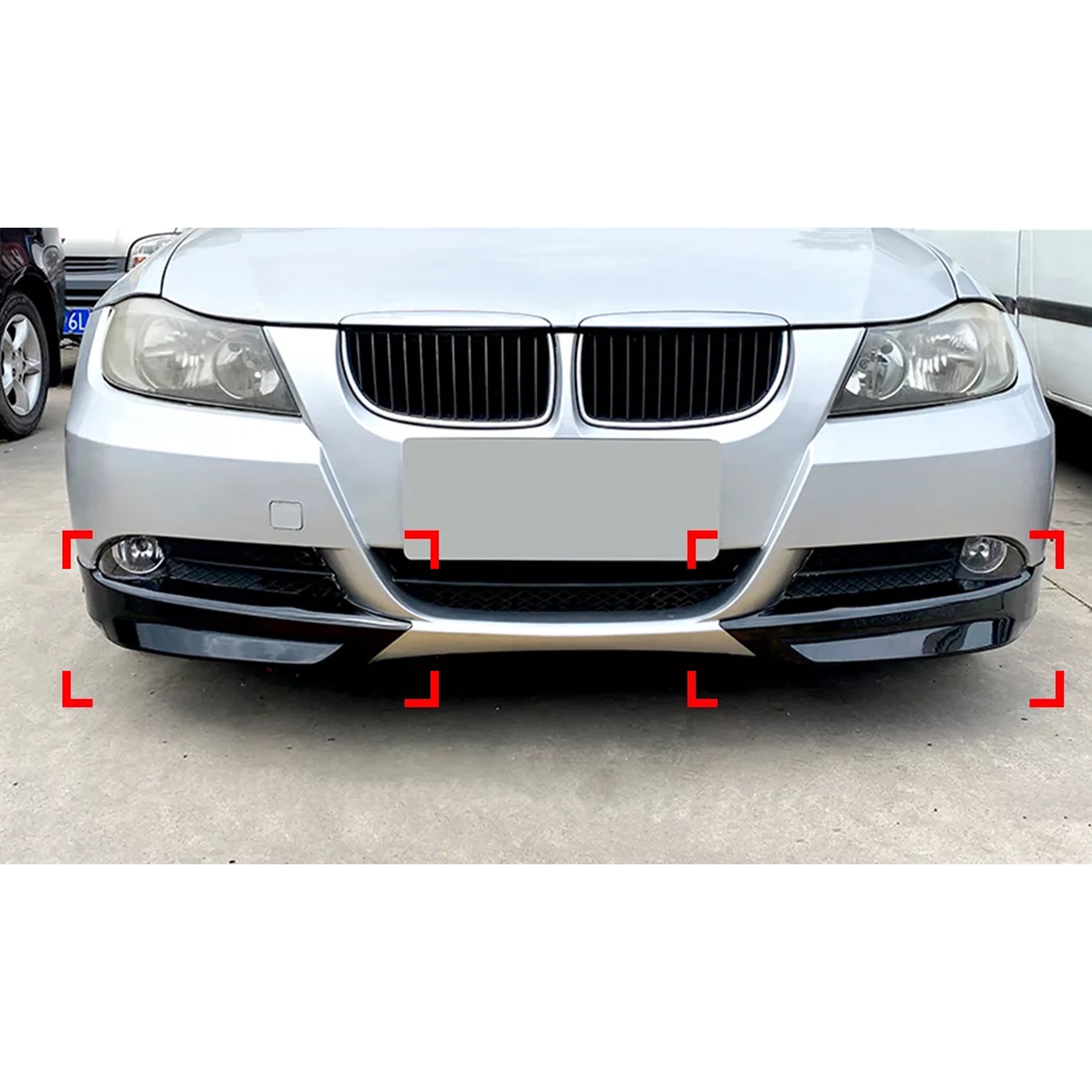 Front Bumper FLAP Wrap for BMW 3 Series E90 E91 Pre Lci 2005-2008, 2pcs FLAP Canards Lip Splitter Corner Trim Cover Adjustable Tuning Body Part Body Kit