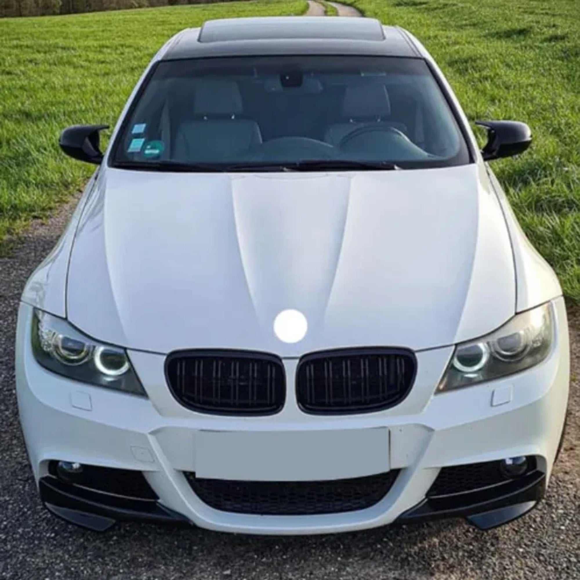 Front Bumper FLAP Wrap for BMW 3 Series E90 LCI 2009-2012 M-Tech M Sport, 2pcs FLAP Canards Lip Splitter Corner Trim Cover Adjustable Tuning Body Part Body Kit