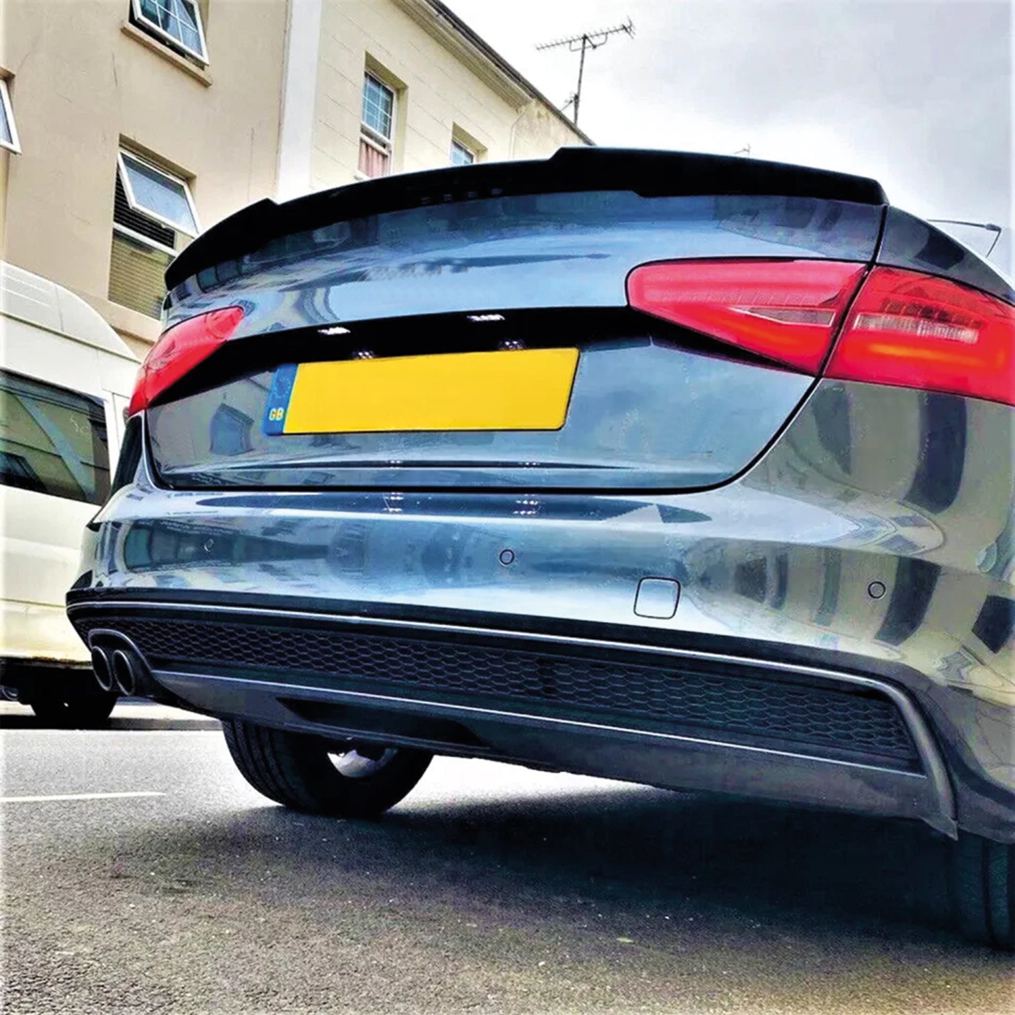 Rear Spoiler For Audi A4 B8.5 FL 2012-2016 M4 Style Piano Black ABS Plastic