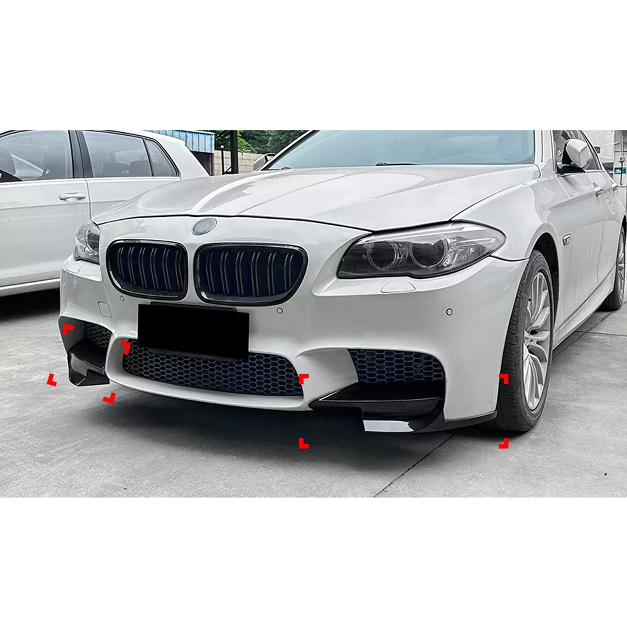 Front Bumper FLAP Wrap for BMW 5 Series F10 F11 M5 2011-2017, 2pcs FLAP Canards Lip Splitter Corner Trim Cover Adjustable Tuning Body Part Body Kit