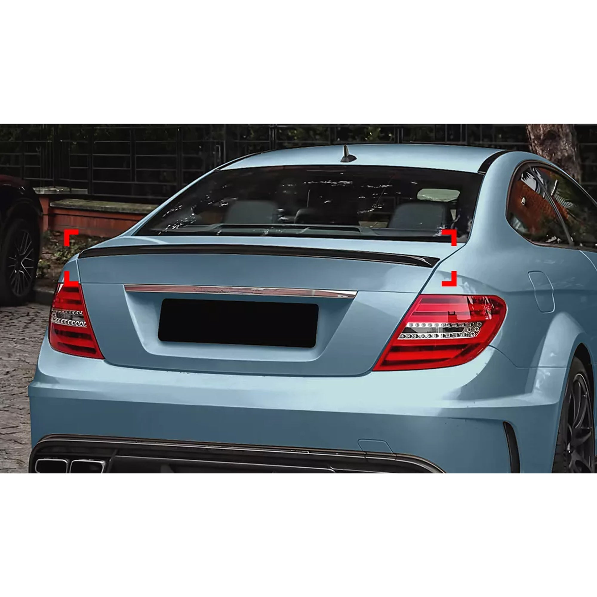 Rear Trunk Spoiler For Mercedes Benz C Class C204 2011-2015 Spoiler Piano Black ABS Plastic