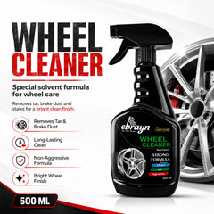 Wheel Cleaner 500ML – Powerful Alloy Rim Cleaning Spray, Brake Dust & Tar Remover, Deep Cleaning Car Care Formula