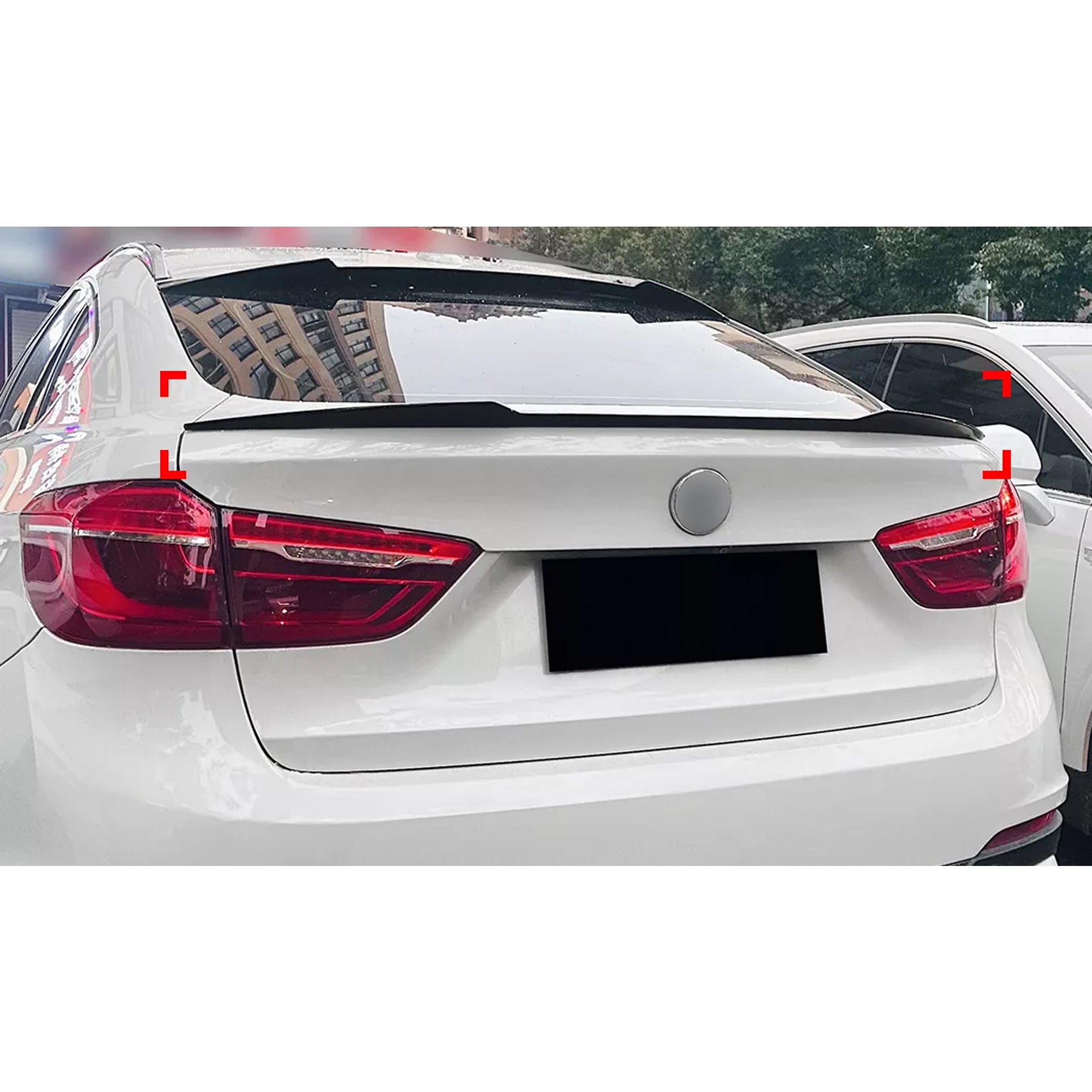 Rear Trunk Spoiler For BMW X6 F16 2014-2019 M4 Style Spoiler Piano Black ABS Plastic
