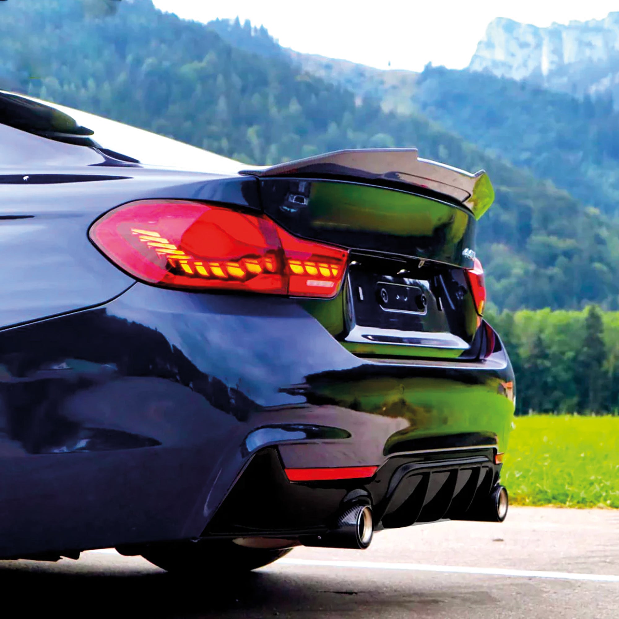 Rear Spoiler For BMW 4 Series F32 Coupe 2014-2020 2 Door PSM Style Piano Black ABS Plastic