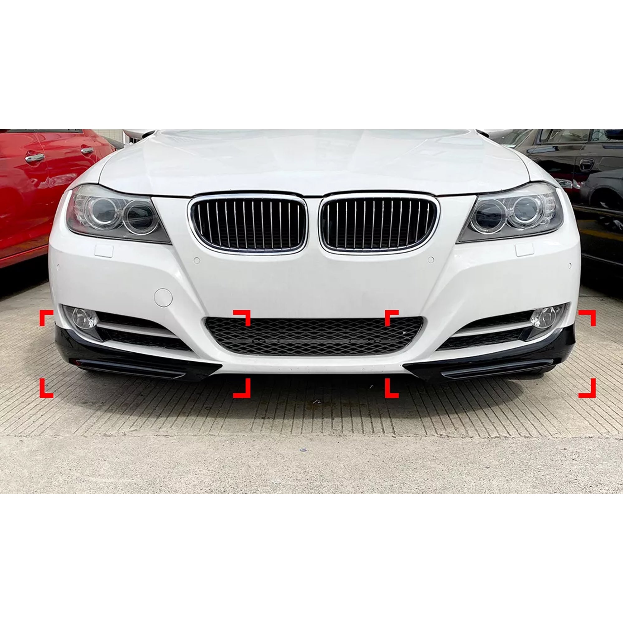 Front Bumper FLAP Wrap for BMW 3 Series E90 E91 LCI 2009-2012, 2pcs FLAP Canards Lip Splitter Corner Trim Cover Adjustable Tuning Body Part Body Kit