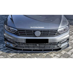 Front Bumper Lip Splitter for VW Volkswagen Passat B8 FL R Line 2015-2019, ABS Plastic Piano Black Vacuum Car Tuning Body Part Body Kit
