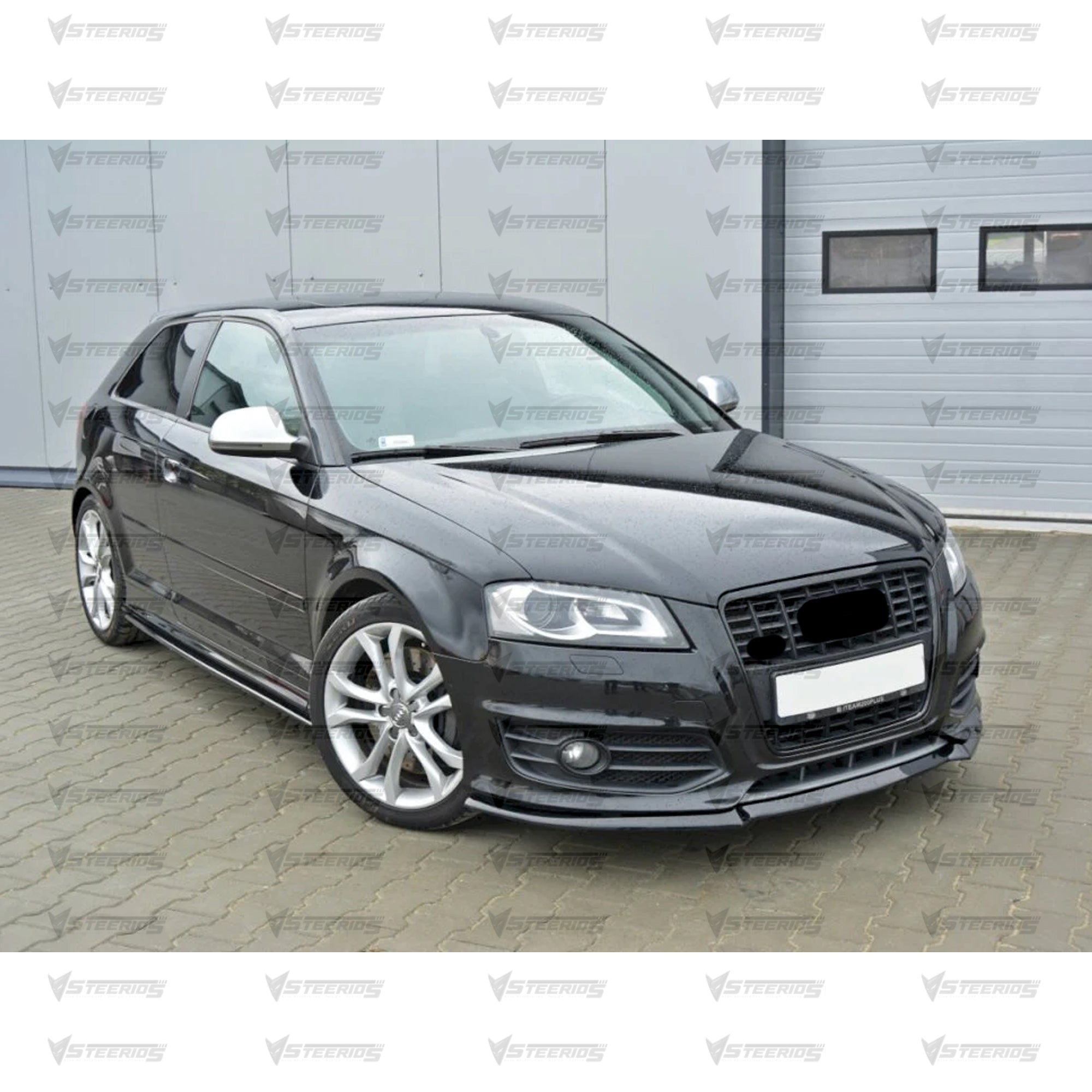Front Bumper Lip Splitter for Audi A3 8P S3 FL Max V1 2009-2013, ABS Plastic Piano Black Vacuum Car Tuning Body Part Body Kit