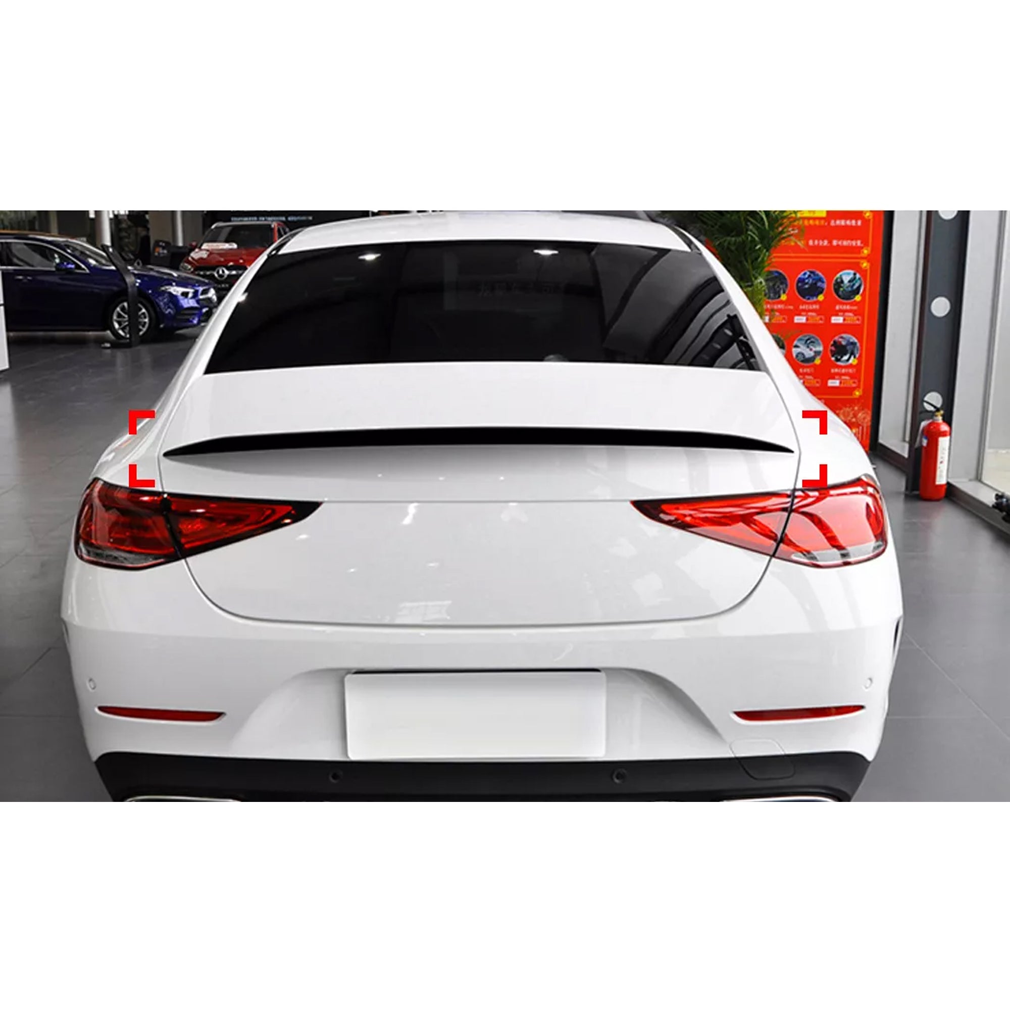 Rear Trunk Spoiler For Mercedes Benz CLS Class C257 2018+ Spoiler Piano Black ABS Plastic