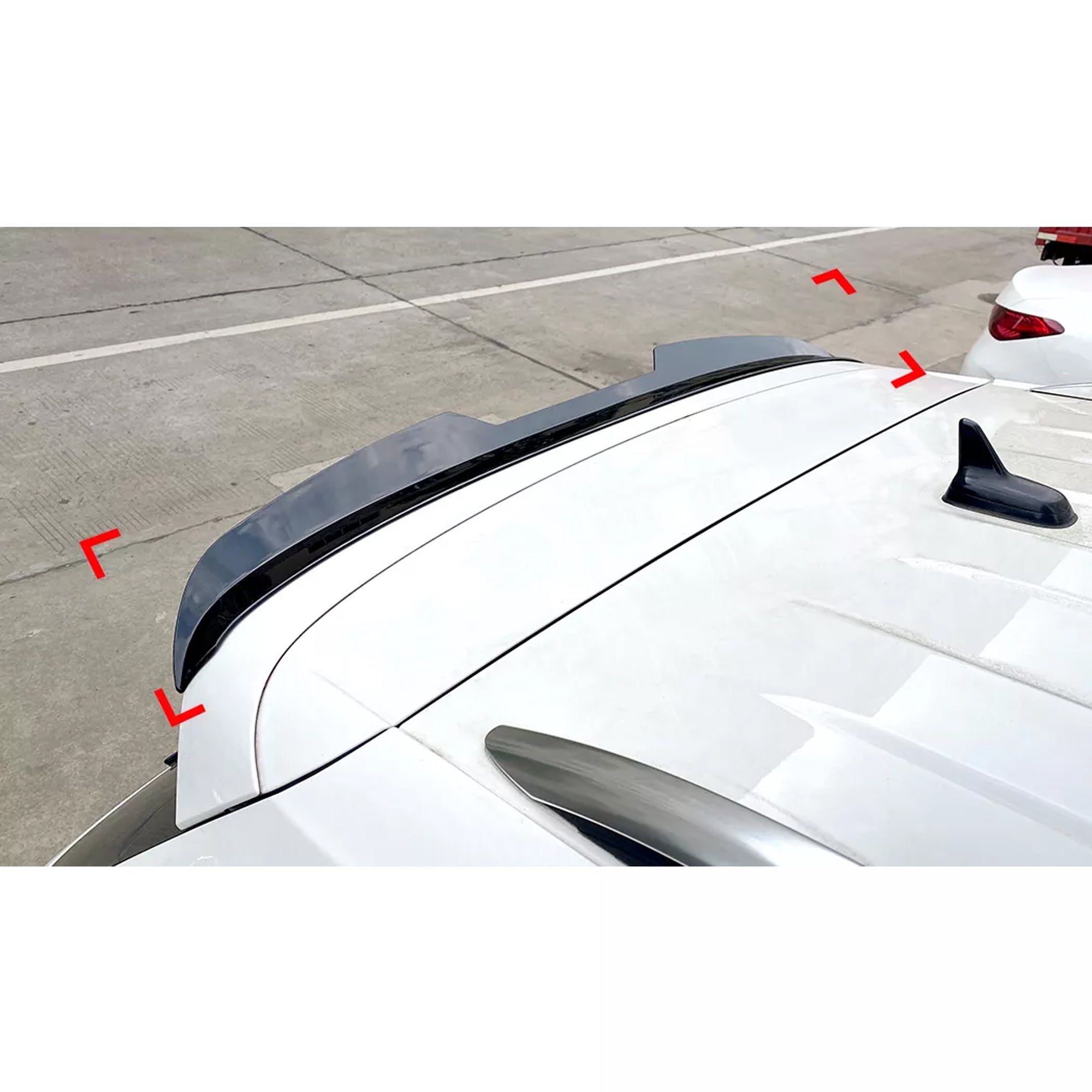 Rear Roof Spoiler For VW Volkswagen Tiguan Rline MK2 2017-2023 Cap M4 Style Spoiler Piano Black ABS Plastic