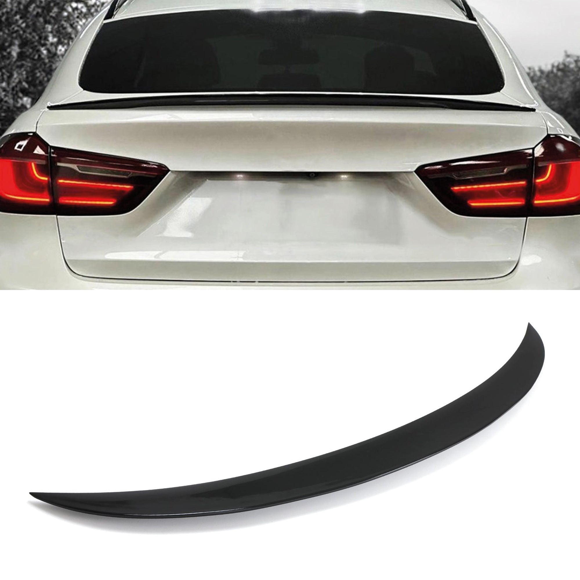 Rear Spoiler For BMW X6 E71 E72 X6 2008-2015 Piano Black ABS Plastic