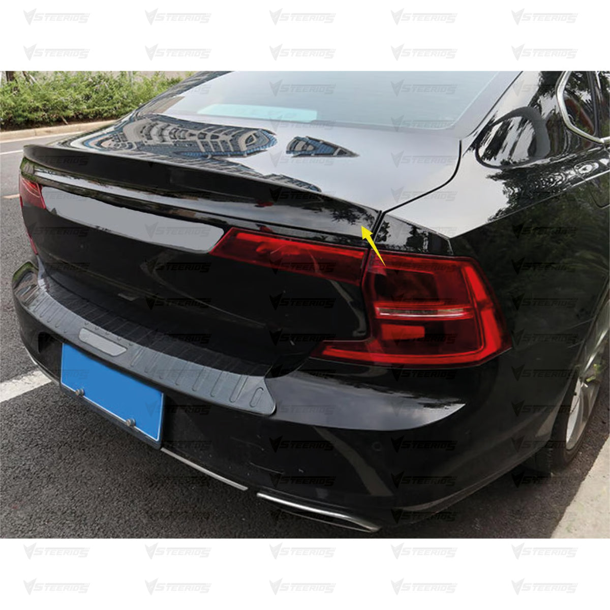 Rear Trunk Spoiler For Volvo S90 2016-2020 Spoiler Piano Black ABS Plastic