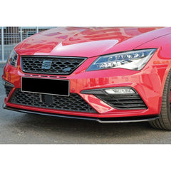 Front Bumper Lip Splitter for Seat Leon FR MK3.5 2017 - 2020, ABS Plastic Piano Black Vacuum Car Tuning Body Part Body Kit