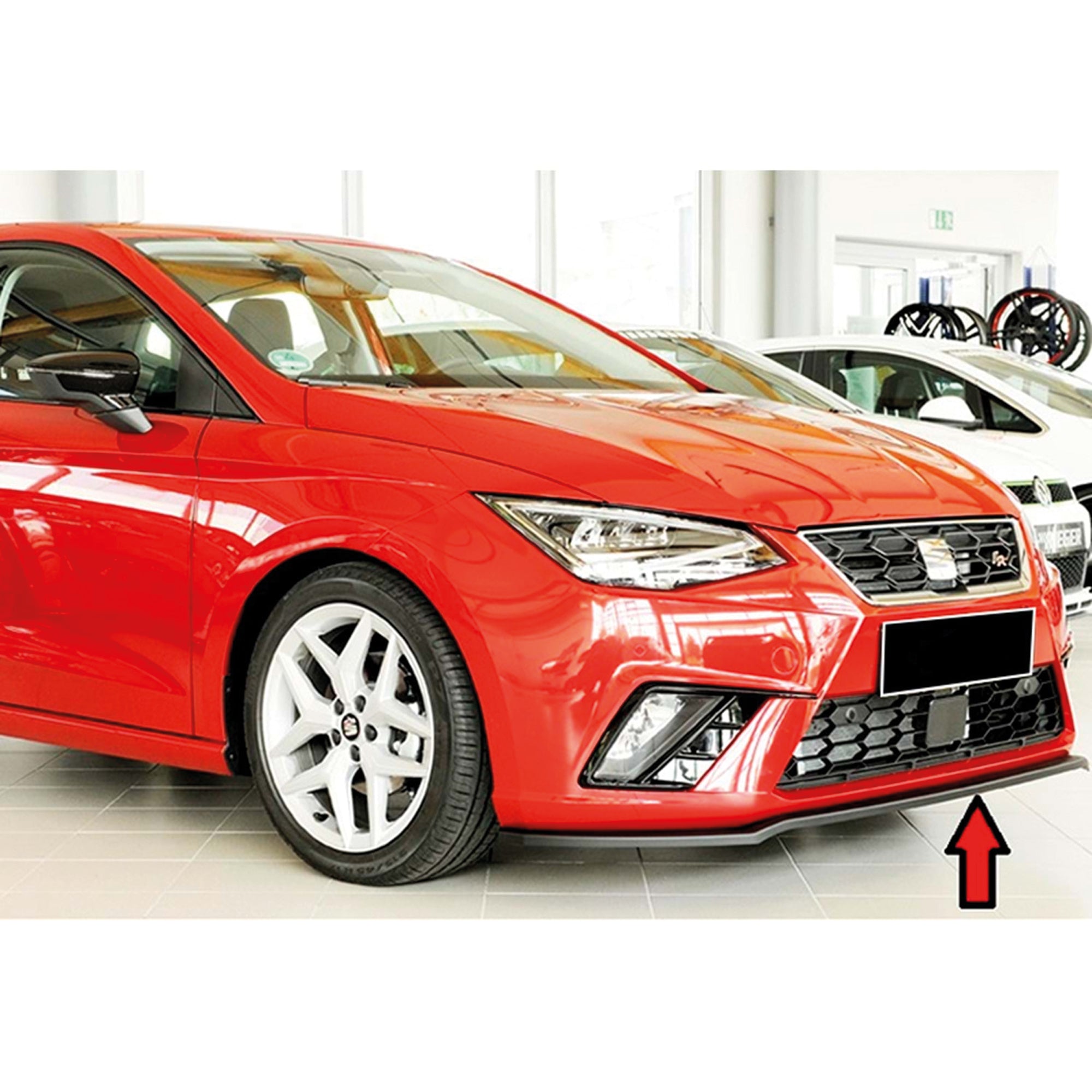 Front Bumper Lip Splitter for Seat Ibiza MK5 KJ 2017-2021, ABS Plastic Piano Black Vacuum Car Tuning Body Part Body Kit