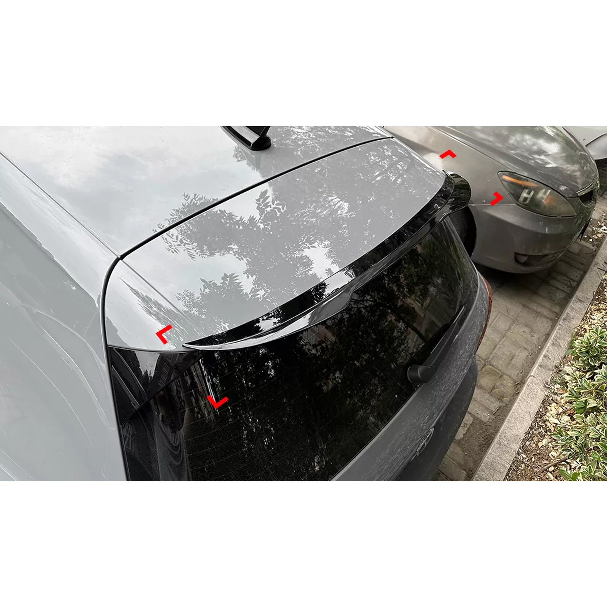 Rear Roof Spoiler For VW Volkswagen Golf MK8 GTI R GTD 2020+ Cap M4 Style Spoiler Piano Black ABS Plastic