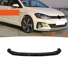 Front Bumper Lip Splitter for VW Volkswagen Golf MK7.5 FL GT.I 2017+, ABS Plastic Piano Black Vacuum Car Tuning Body Part Body Kit