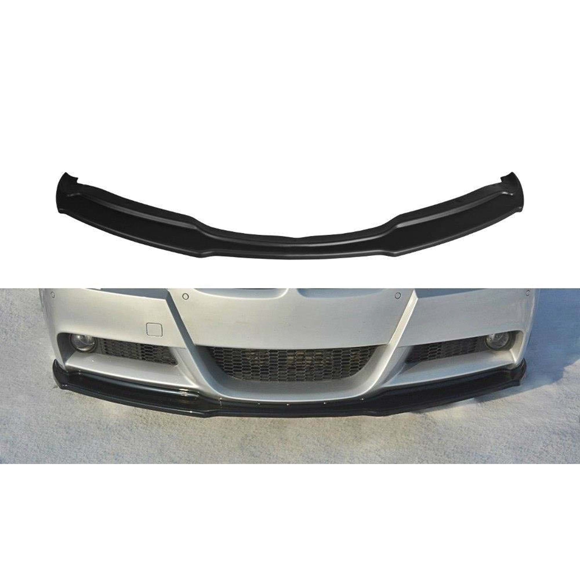 Front Bumper Lip Splitter for BMW E90 E91 M-Sport M Package Pre-Lci 3 Series 2004-2008, ABS Plastic Piano Black Vacuum Car Tuning Body Part Body Kit