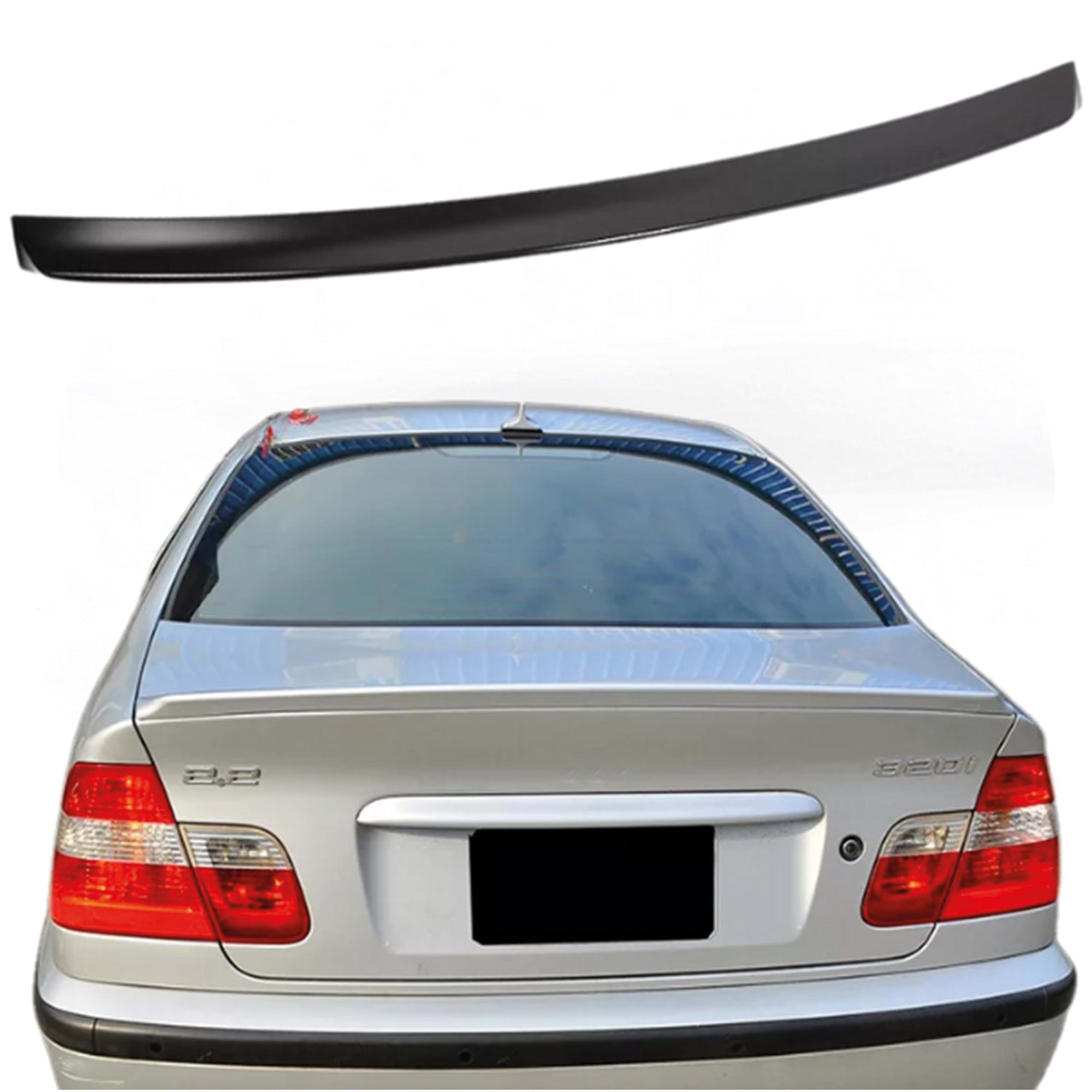 Rear Spoiler For BMW E46 MP 1997-2006 4 Doors Piano Black ABS Plastic