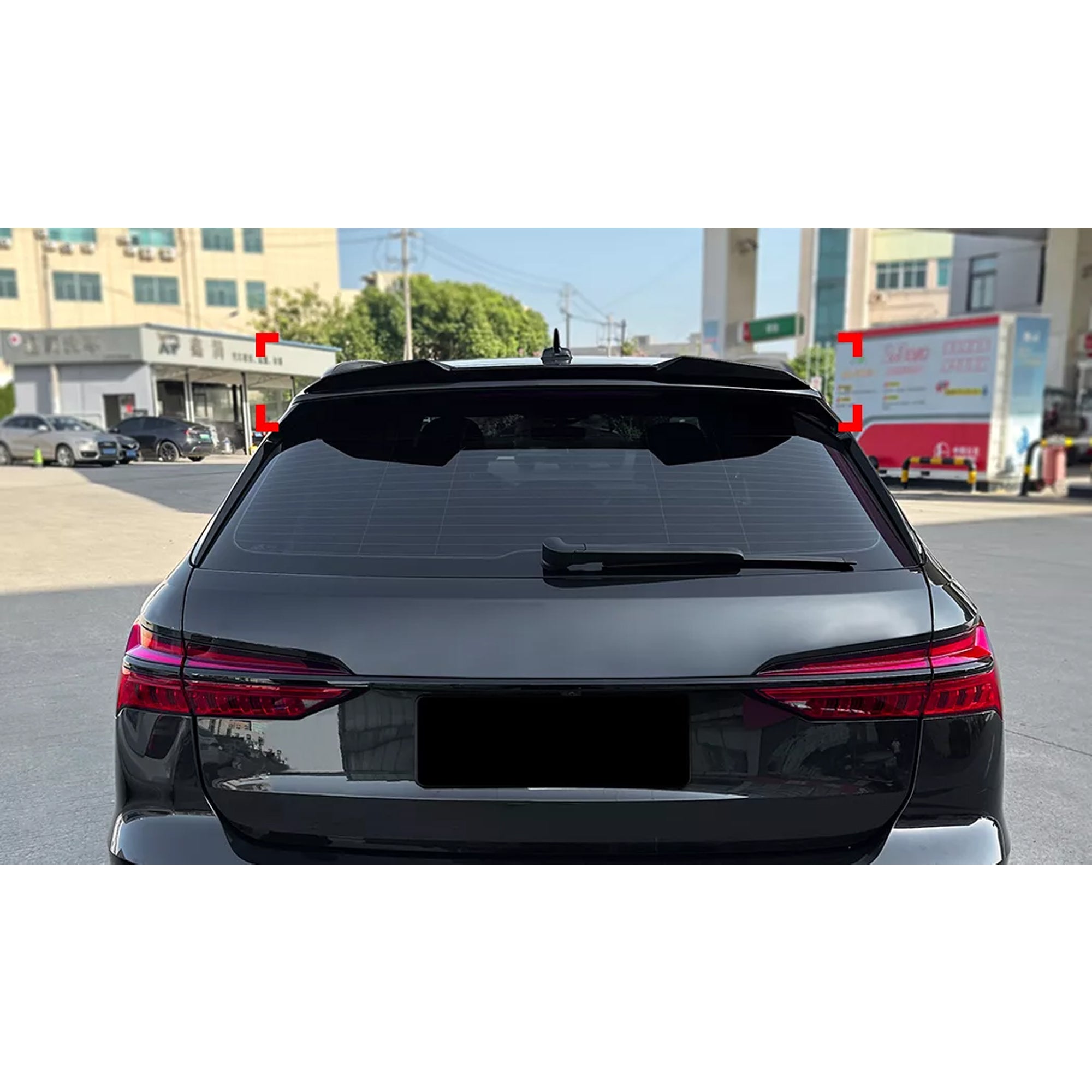 Rear Roof Spoiler For Audi A6 C8 Avant Sline 2019-2024 M4 Style Spoiler Piano Black ABS Plastic