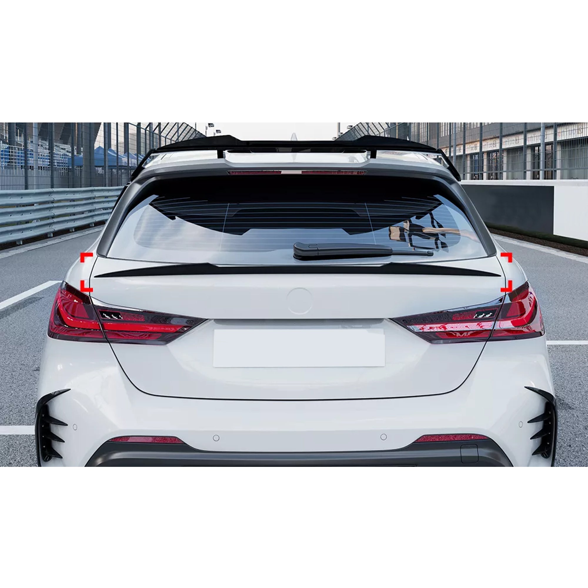 Rear Trunk Spoiler For BMW 1 Series F40 2019+ MİDDLE SPOİLER M4 Style Spoiler Piano Black ABS Plastic
