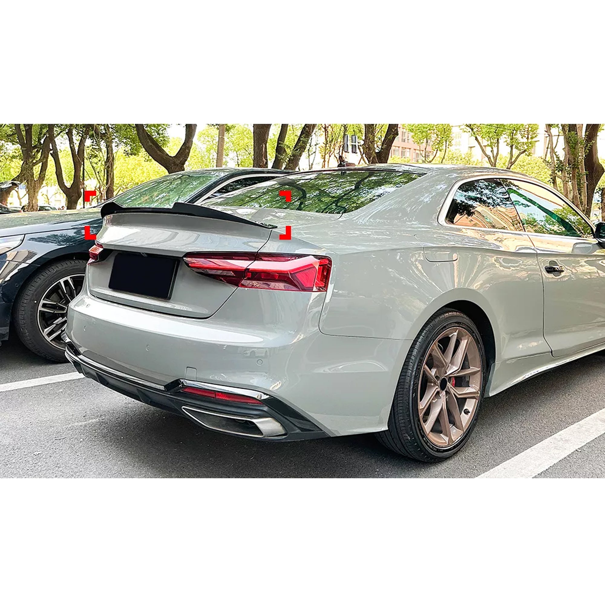 Rear Trunk Spoiler For Audi A5 F5 Coupe 2-doors 2017-2024 M4 Style Spoiler Piano Black ABS Plastic