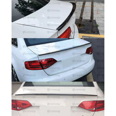 Rear Trunk Spoiler For Audi A4 B8 FL S4 Style 2012-2016 Piano Black ABS Plastic