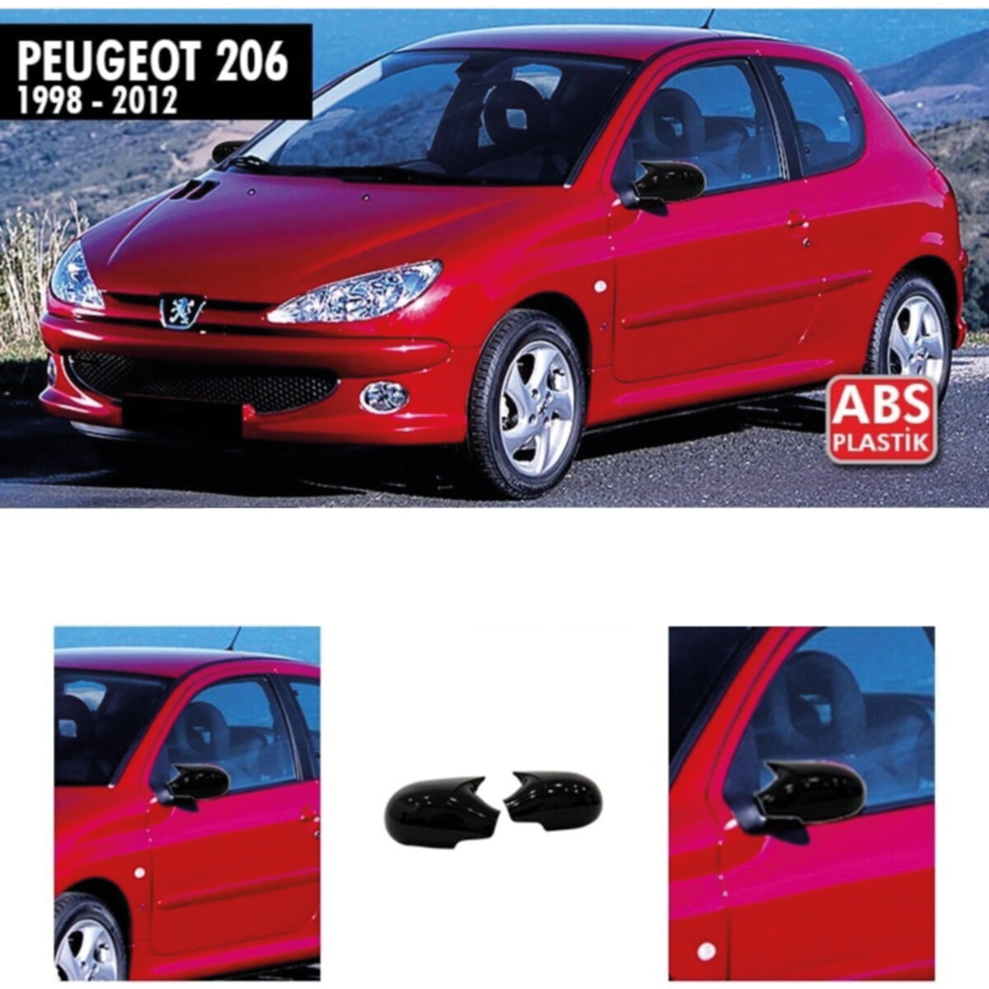Mirror Cover for Peugeot 206 1998-2012 Batman Model