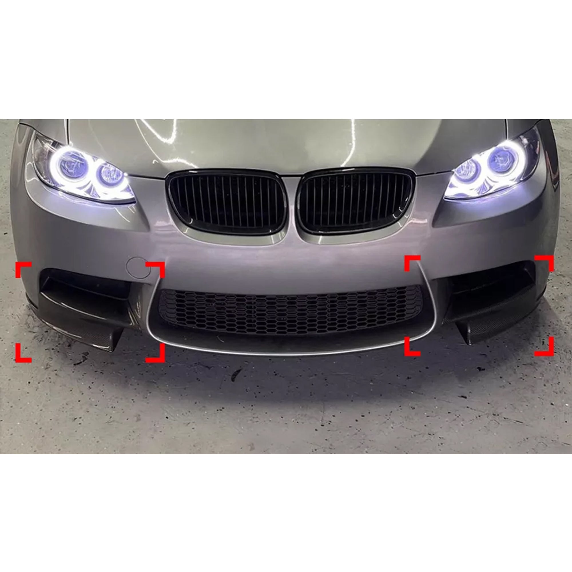 Front Bumper FLAP Wrap for BMW 3 Series E90 E91 E92 E93 2007-2013 M3 Bumper, 2pcs FLAP Canards Lip Splitter Corner Trim Cover Adjustable Tuning Body Part Body Kit