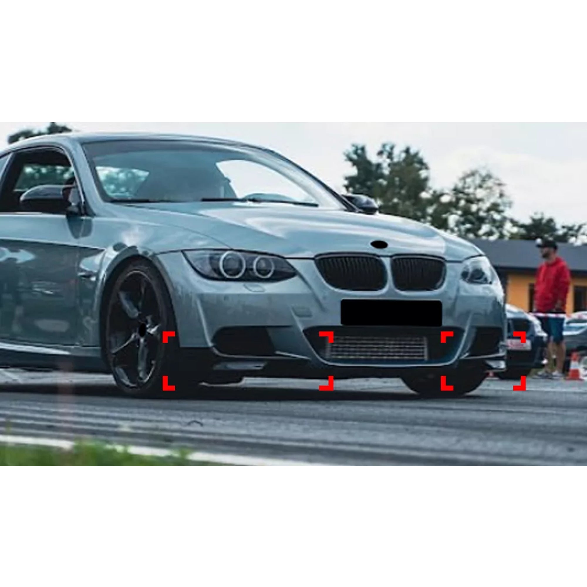 Front Bumper FLAP Wrap for BMW 3 Series E92 E93 LCI 2009-2011 M-Tech, 2pcs FLAP Canards Lip Splitter Corner Trim Cover Adjustable Tuning Body Part Body Kit