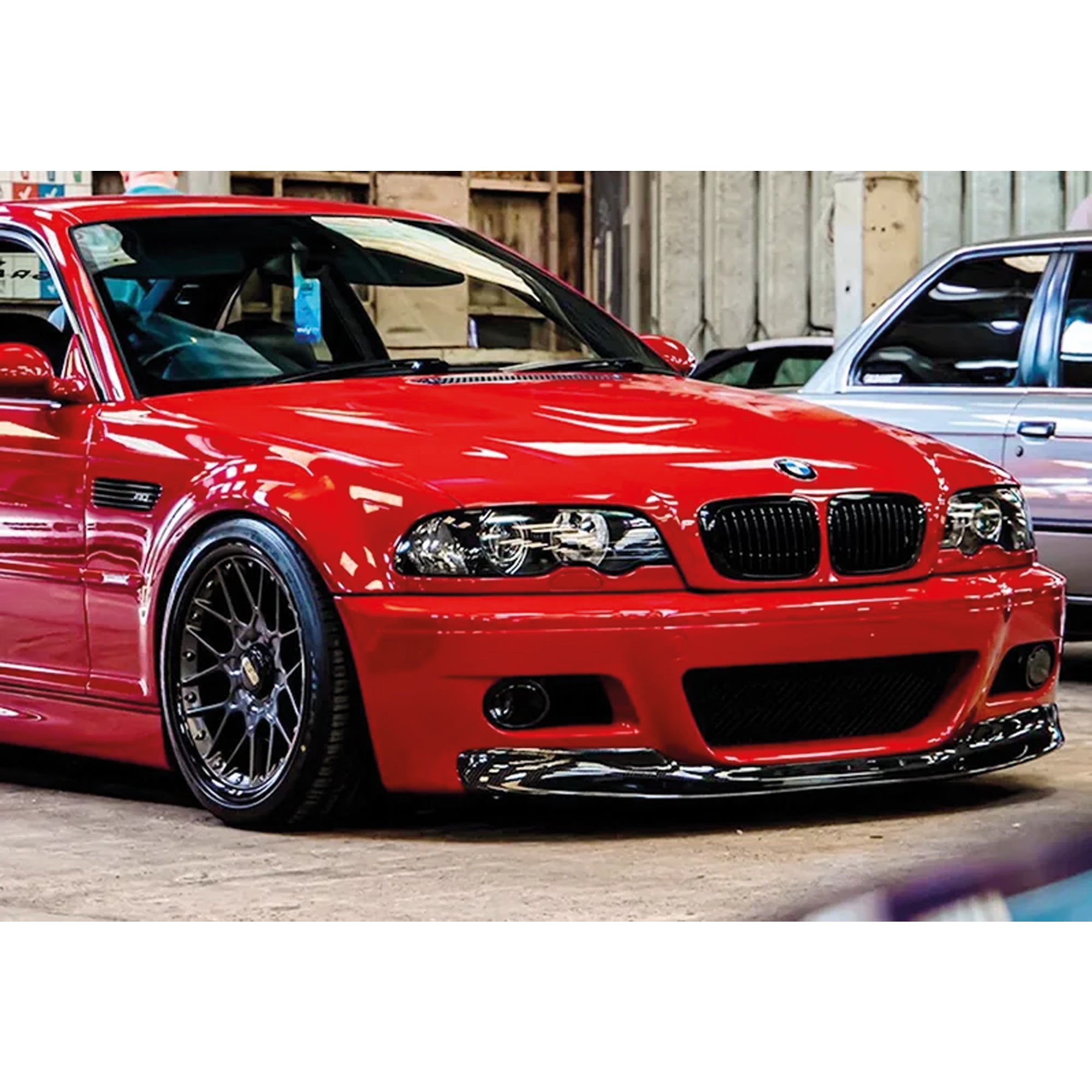 Front Bumper Lip Splitter for BMW 3 Series E46 Coupe M3 BUMPER CSL Style 1997-2006, ABS Plastic Piano Black Vacuum Car Tuning Body Part Body Kit
