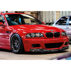 Front Bumper Lip Splitter for BMW 3 Series E46 Coupe M3 BUMPER CSL Style 1997-2006, ABS Plastic Piano Black Vacuum Car Tuning Body Part Body Kit