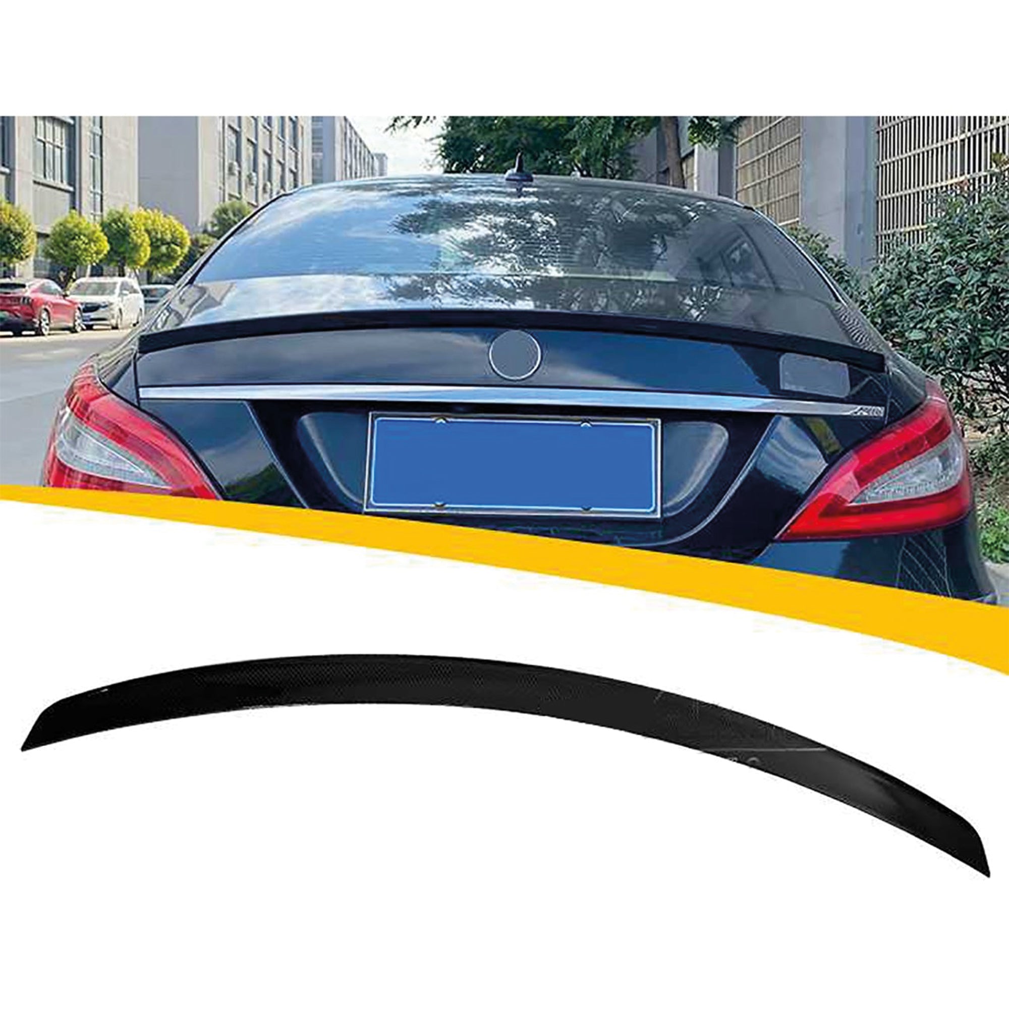 Rear Spoiler For Mercedes CLS W218 2012-2018 Trunk  Piano Black ABS Plastic