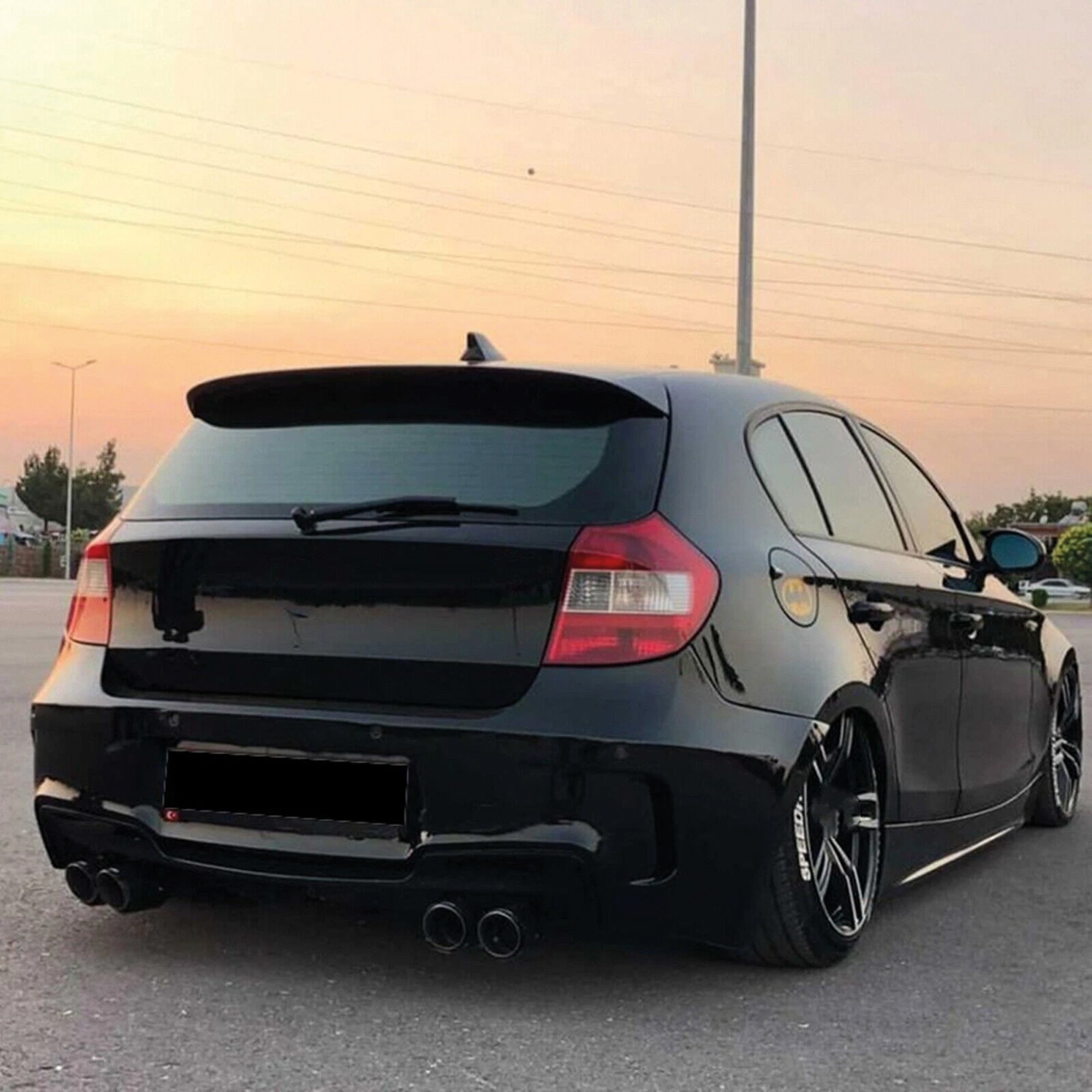 Rear Spoiler For BMW 1 Series E81 E87 2004-2011 118i 120i Piano Black ABS Plastic