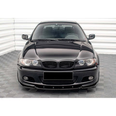 Front Bumper Lip Splitter for BMW 3 Series E46 Coupe 2003-2006 M Sport Technic V2, ABS Plastic Piano Black Vacuum Car Tuning Body Part Body Kit