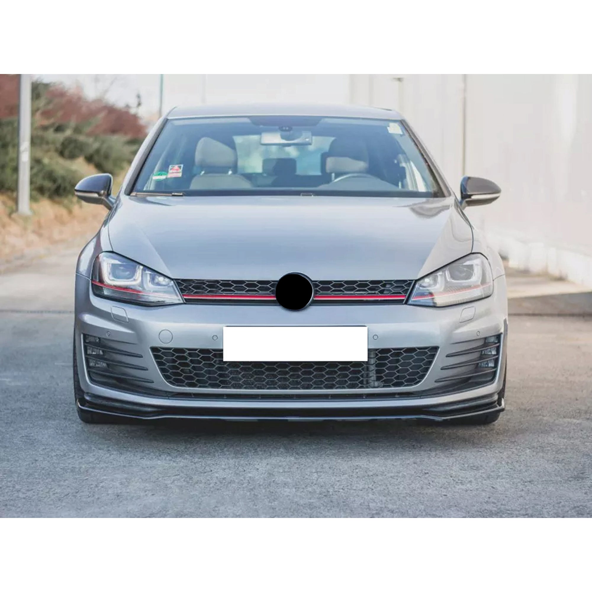 Front Bumper Lip Splitter for VW Volkswagen Golf MK7 GT.I 2013 - 2016, ABS Plastic Piano Black Vacuum Car Tuning Body Part Body Kit