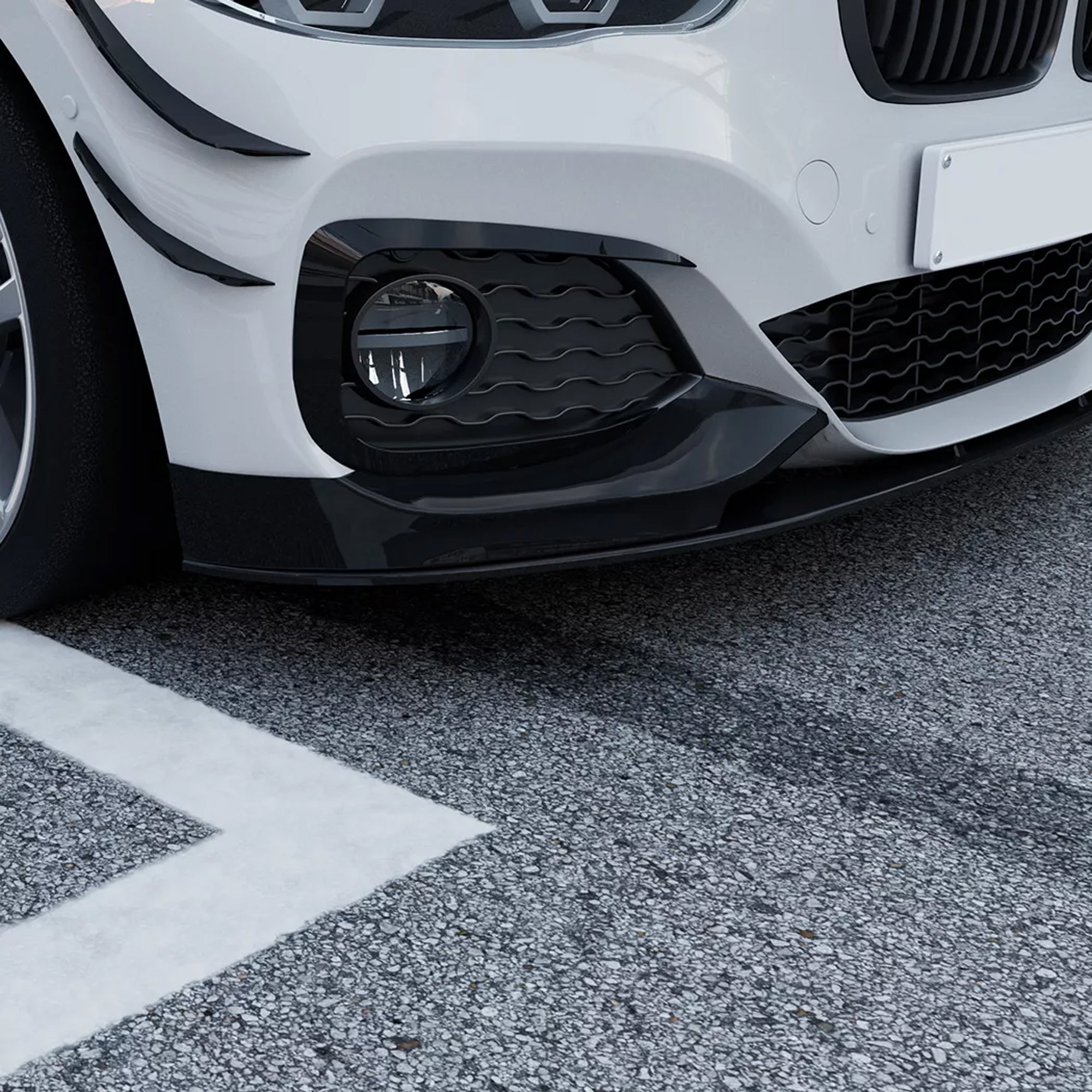 Front Bumper FLAP Wrap for BMW 1 Serise F20 F21 Pre-facelift M-Pack 2012-2014, 2pcs FLAP Canards Lip Splitter Corner Trim Cover Adjustable Tuning Body Part Body Kit