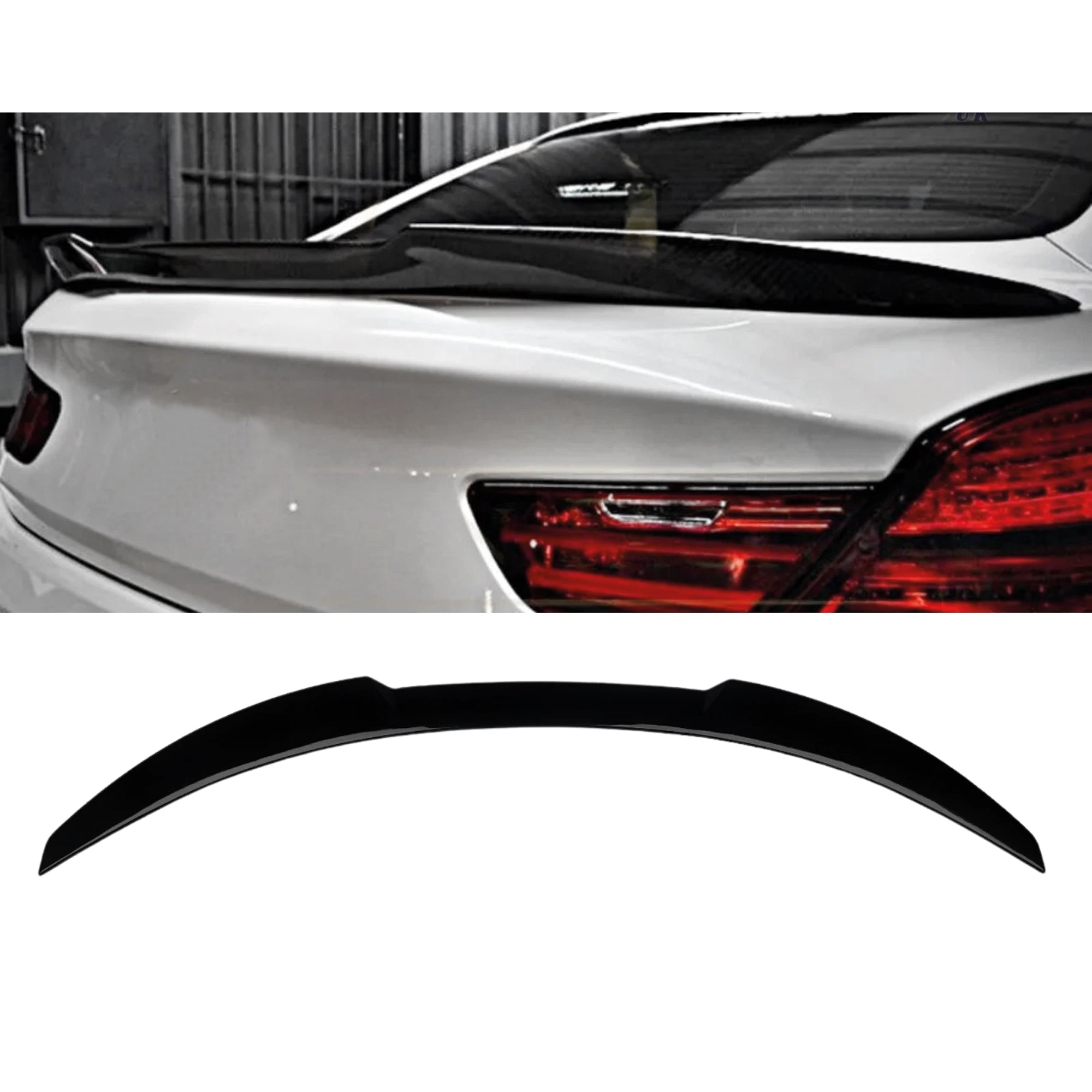 Rear Spoiler For BMW 6 Series F13 Coupe 2011-18 M4 Style Piano Black ABS Plastic